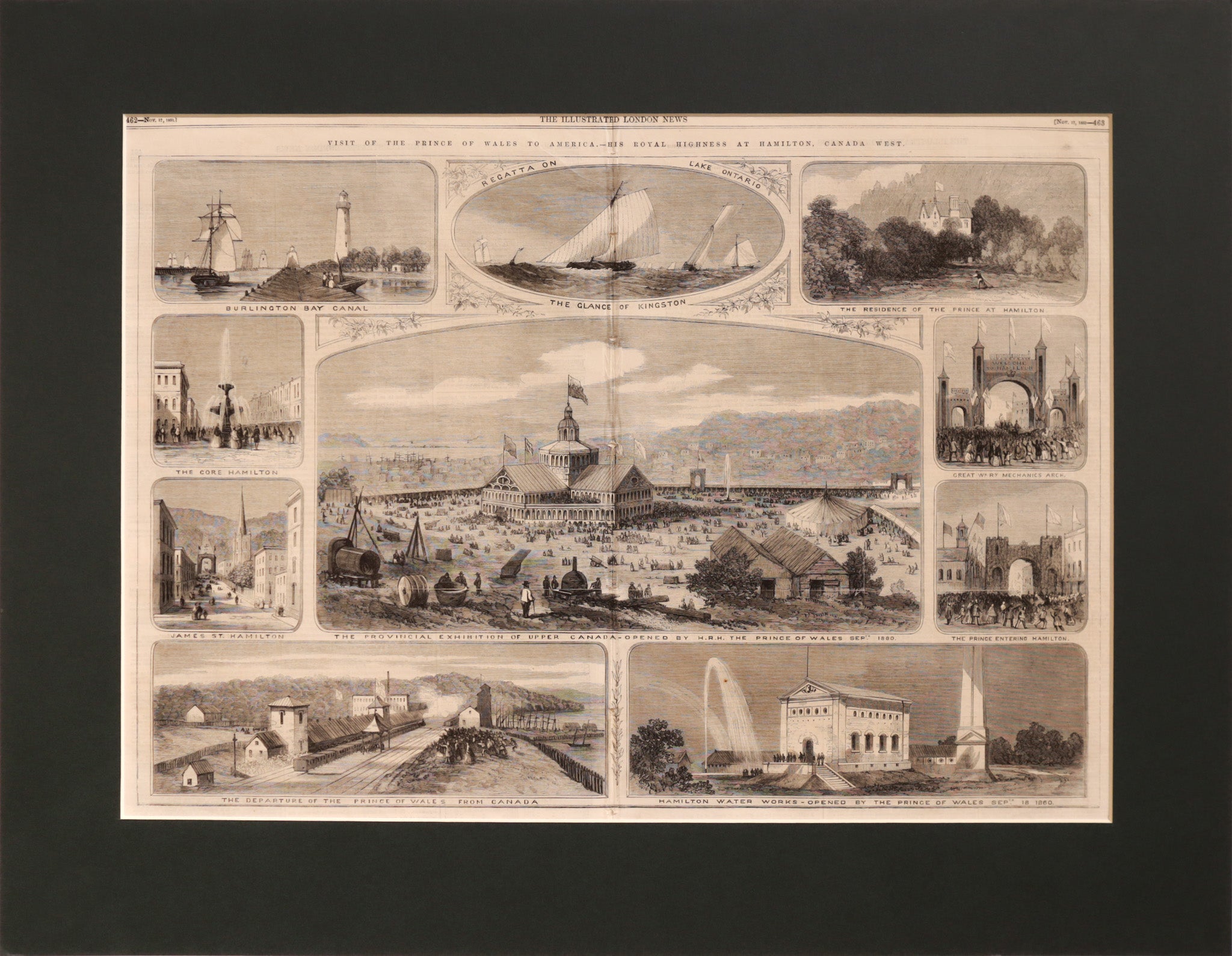 1860 English Newspaper - The Illustrated London News, Nov 17 1860 | Vintage Black & White Historical Print | Recto Verso | Matted Framing | Home Decor & Collector's Item