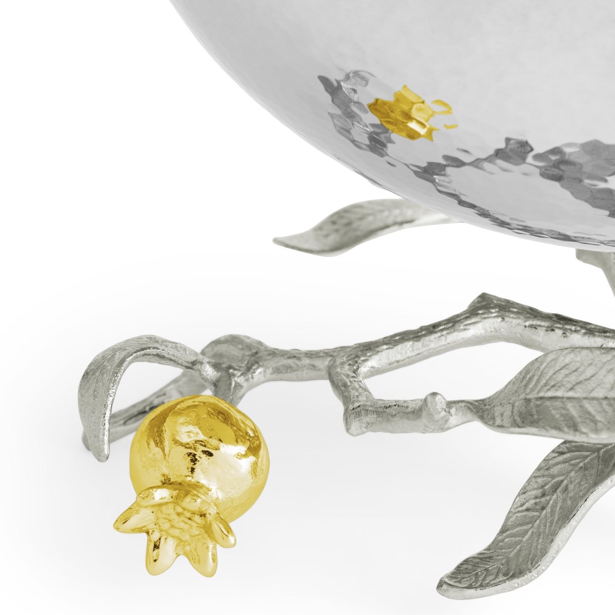 Elegant Pomegranate Silver & Gold Small Bowl - Perfect for Home Decor, Gift Giving & Party Serving | Handcrafted Decorative Bowl for Dining Table, Centerpiece & Display