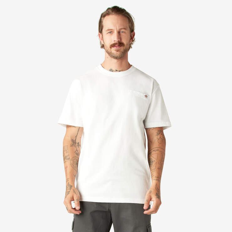 Dickies Men's Heavyweight Short Sleeve Pocket T-Shirt 2-Pack - Durable Work Shirts for Construction, Landscaping & Outdoor Activities