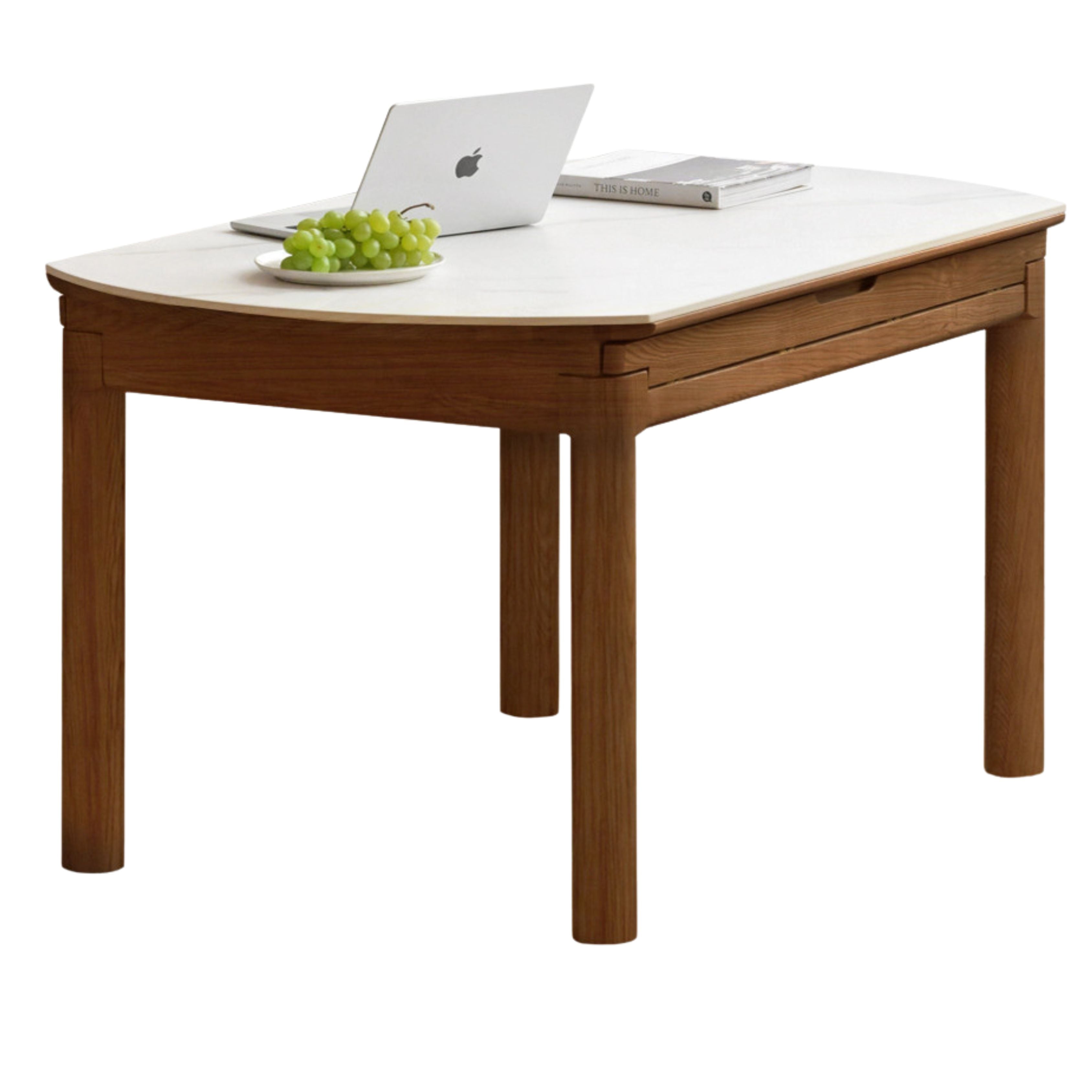59.1x59.1x29.9 inch / 150x150x76 cm  /walnut color white top color / Oak dining table