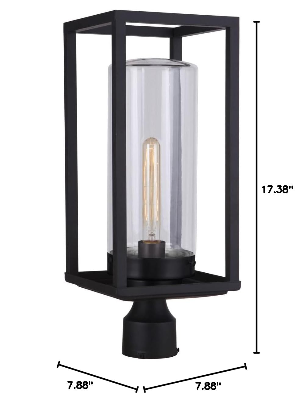 Craftmade ZA4825-SA Neo Outdoor Post Light - 1-Light 60W Satin Aluminum Exterior Lighting Fixture for Patio, Garden & Pathway Illumination