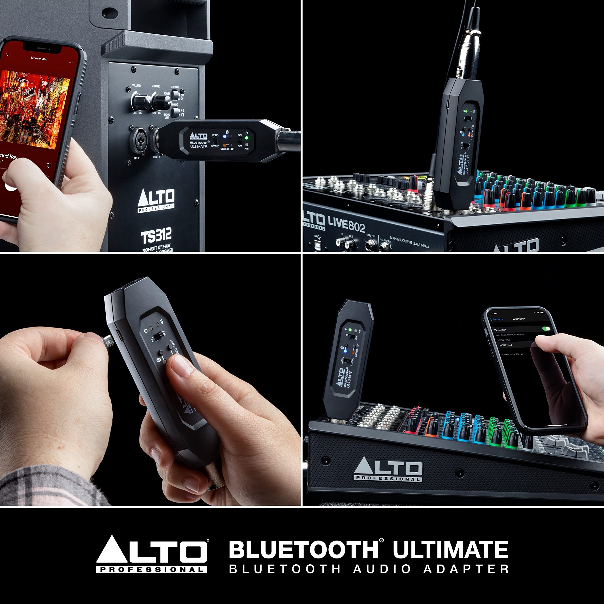 Alto Professional Bluetooth Ultimate XLR Rechargeable Stereo Bluetooth Receiver - Wireless Audio Adapter for Mixing Desks, PA Systems & Studio Equipment | Perfect for Live Performances, DJ Setups & Professional Audio Streaming