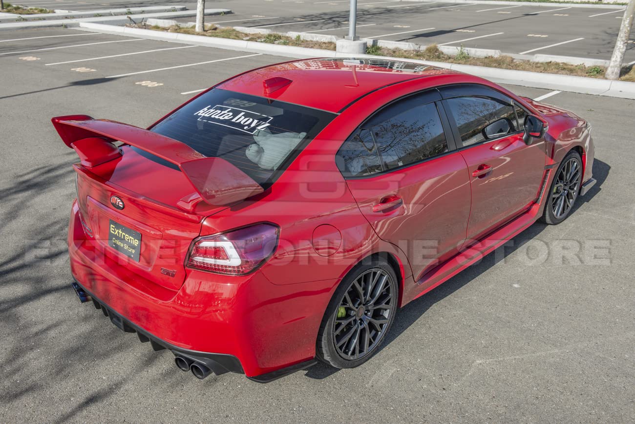 Replacement Rear Bumper Lower Lip Splitter for 2015-2021 Subaru WRX STi | JDM Charge-Speed Style Polyurethane Apron Pair (Matte Black) | Enhance Aerodynamics & Sporty Look for Street Racing & Car Shows
