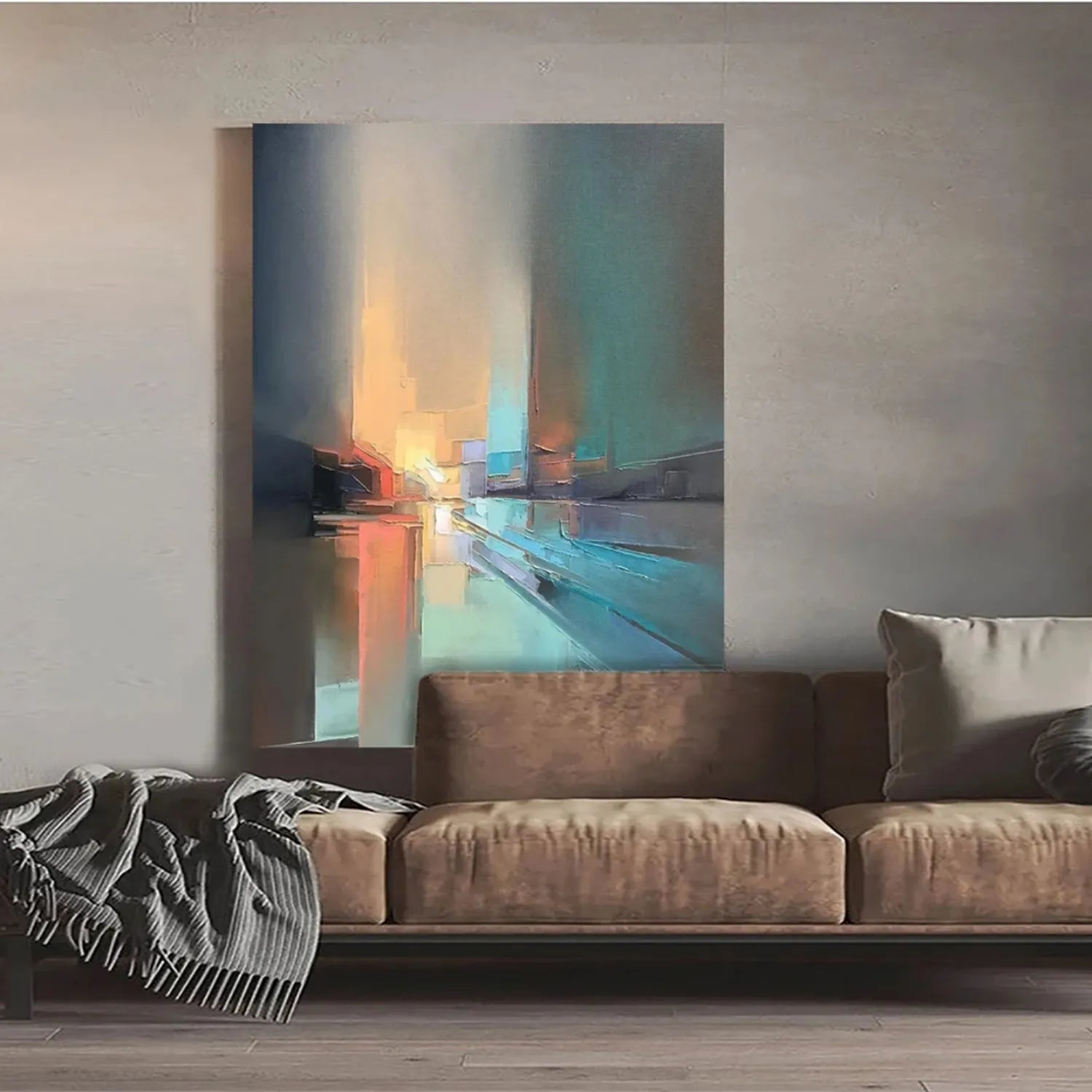 Abstract Painting #AB 204 - Modern Wall Art for Living Room, Bedroom & Office Decor | Large Canvas Artwork for Home & Commercial Spaces