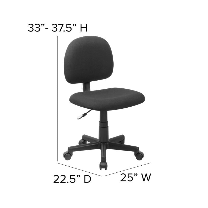 BT 660 Flash Mid Fabric Swivel Armless Task Office Chair - Ergonomic Desk Chair for Home & Office Workspace, Study, Gaming, and Conference Rooms
