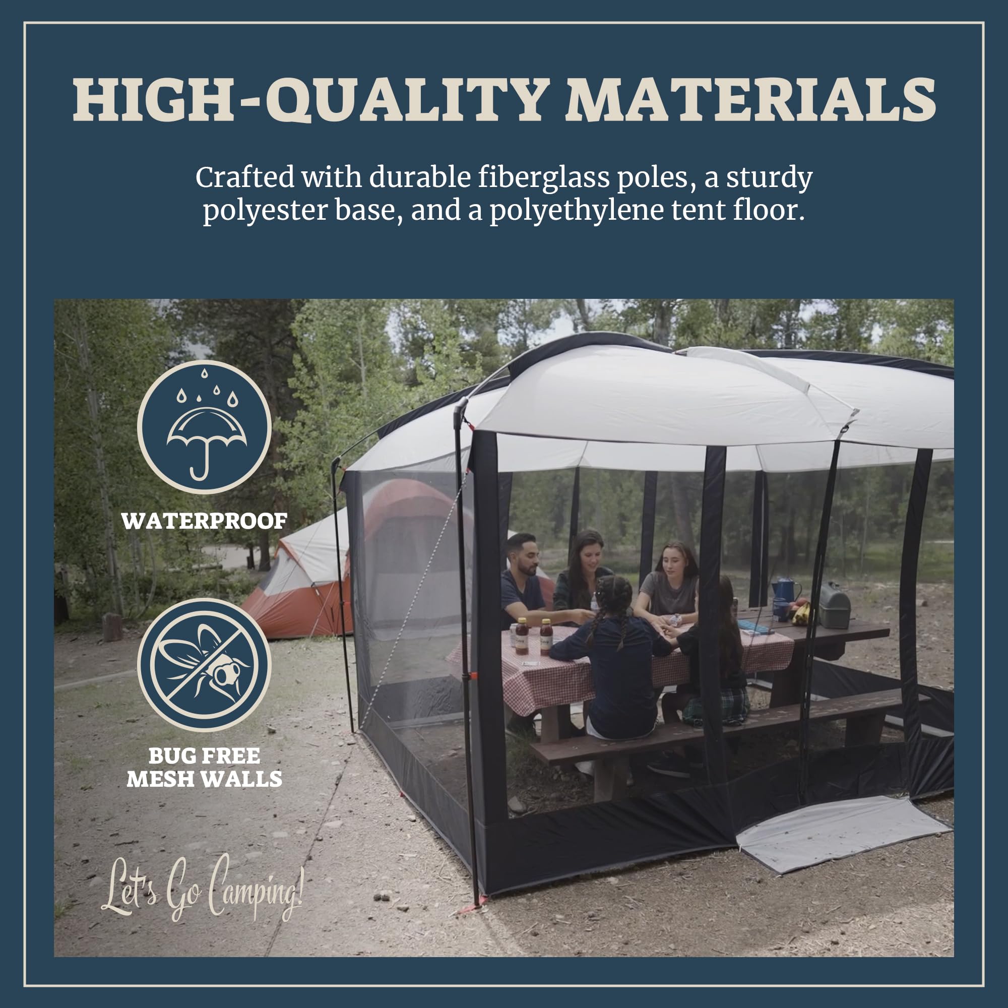 Magnetic Screen House for Camping, Travel & Outdoor Activities - Portable Mesh Shelter for Picnics, Tailgating, Backyard & Patio Use - Bug-Free Relaxation & Entertainment Space
