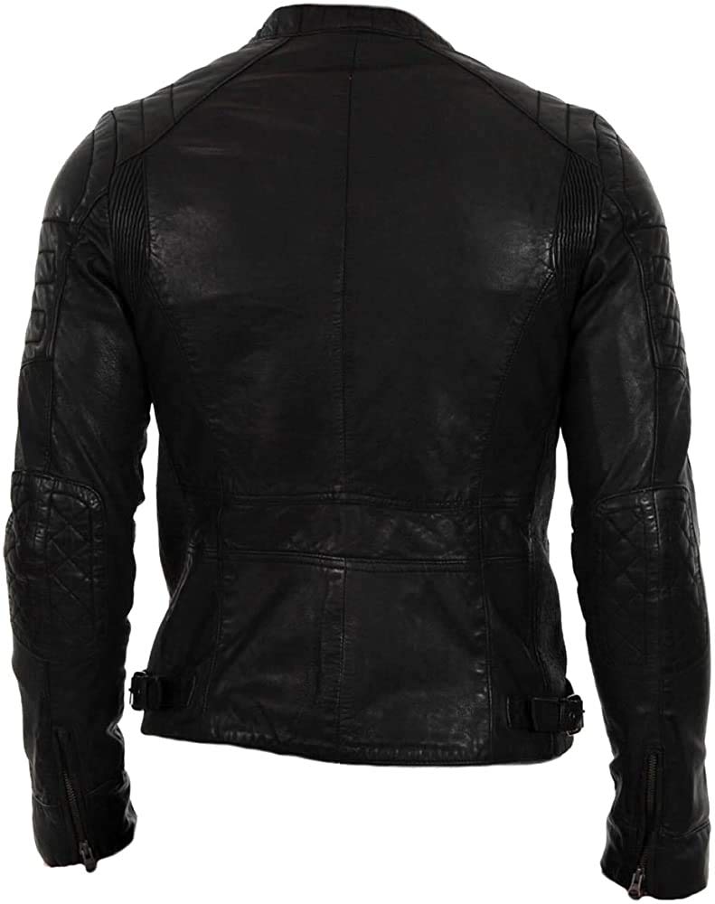 Classyak Men's Genuine Leather Motorcycle Jacket - Stylish Biker Jacket for Riding & Casual Wear - Perfect for Motorcycle Enthusiasts & Fashion Lovers