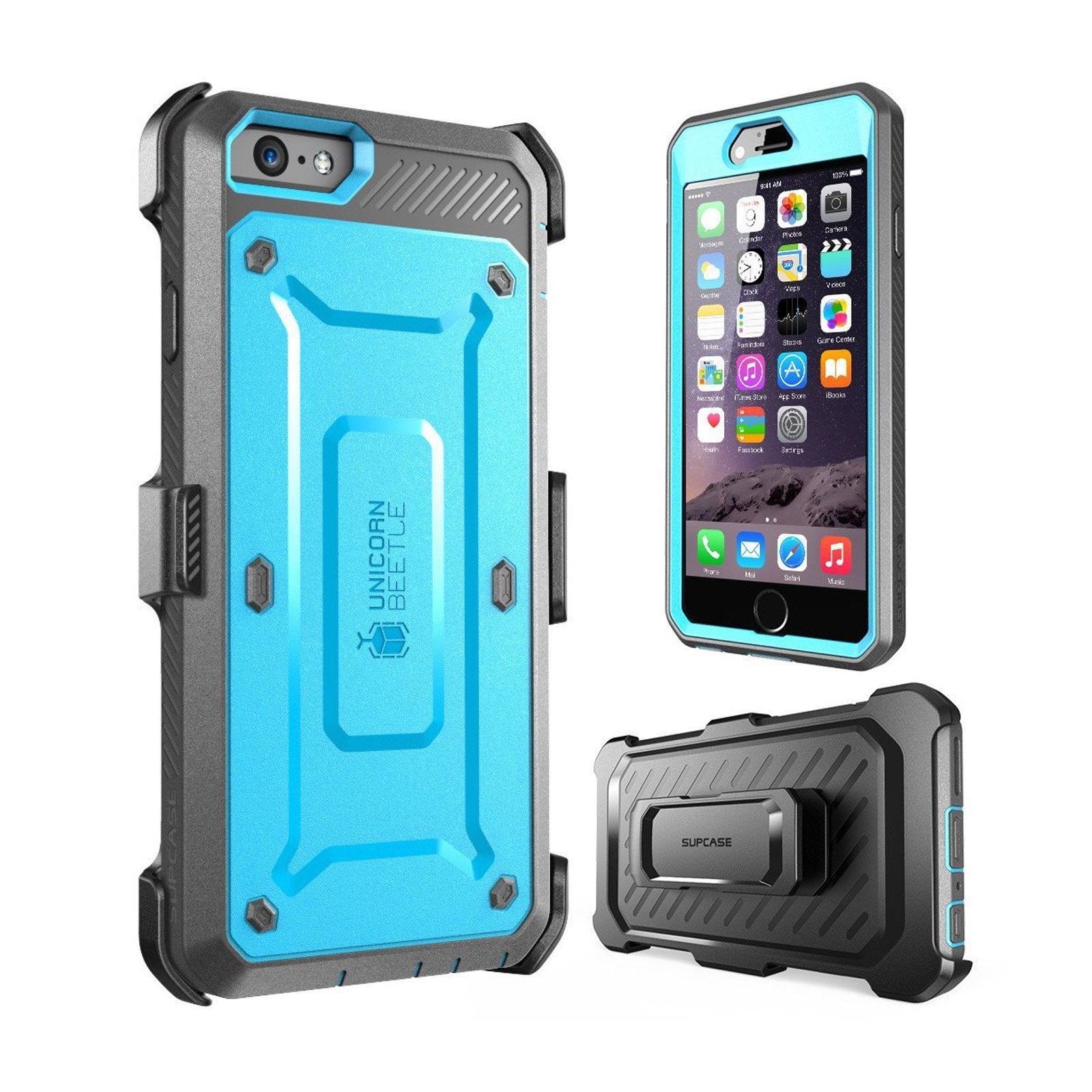 iPhone 6/6S Unicorn Beetle Pro Rugged Holster Case with Built-in Screen Protector - Shockproof Full Body Protection for Outdoor, Work & Adventure (Blue)