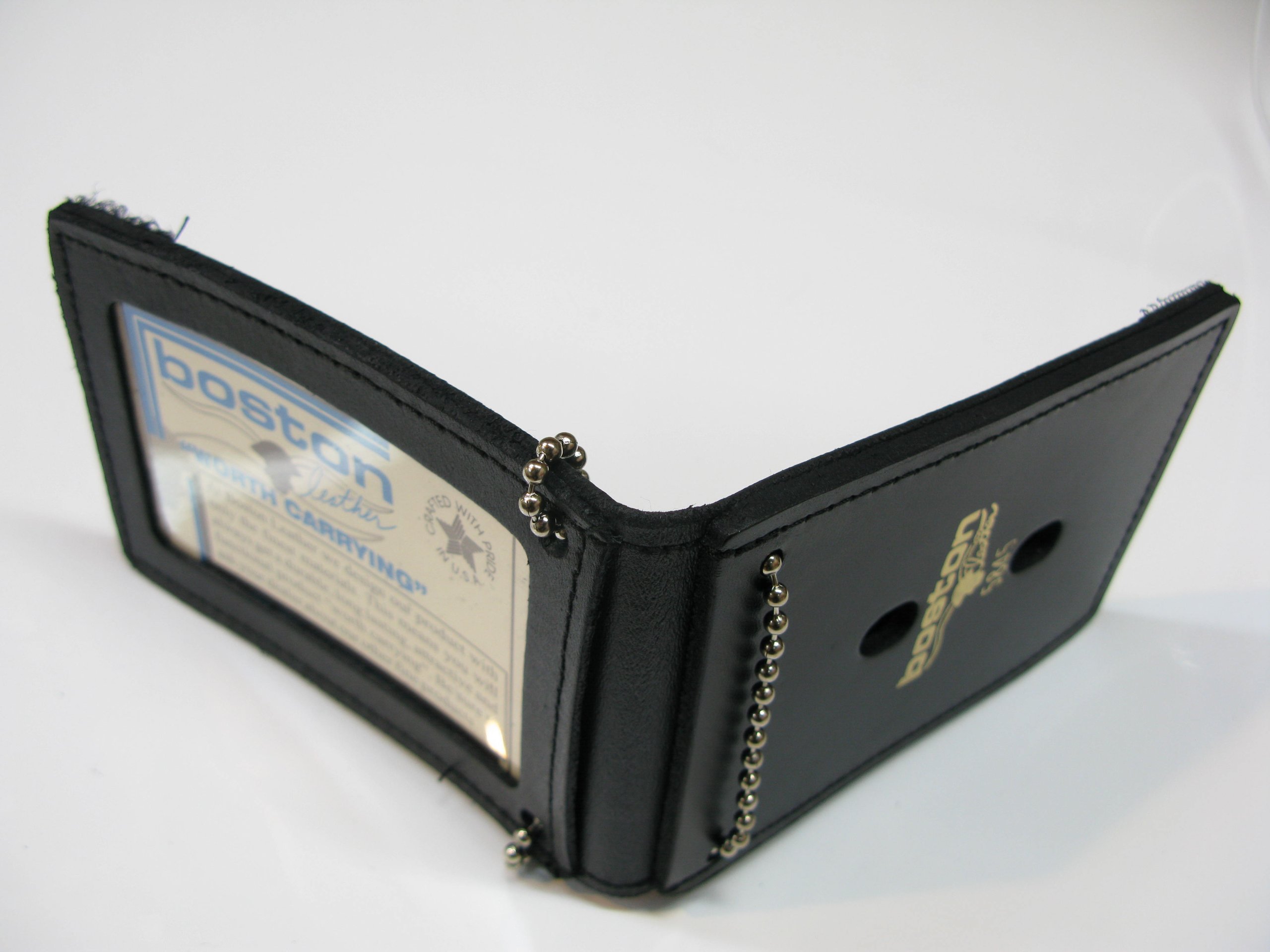 Premium Boston Leather Neck, Pocket & Belt ID Badge Holder - 5845NPB-1 | Secure Card & Badge Organizer for Work, Events & Travel