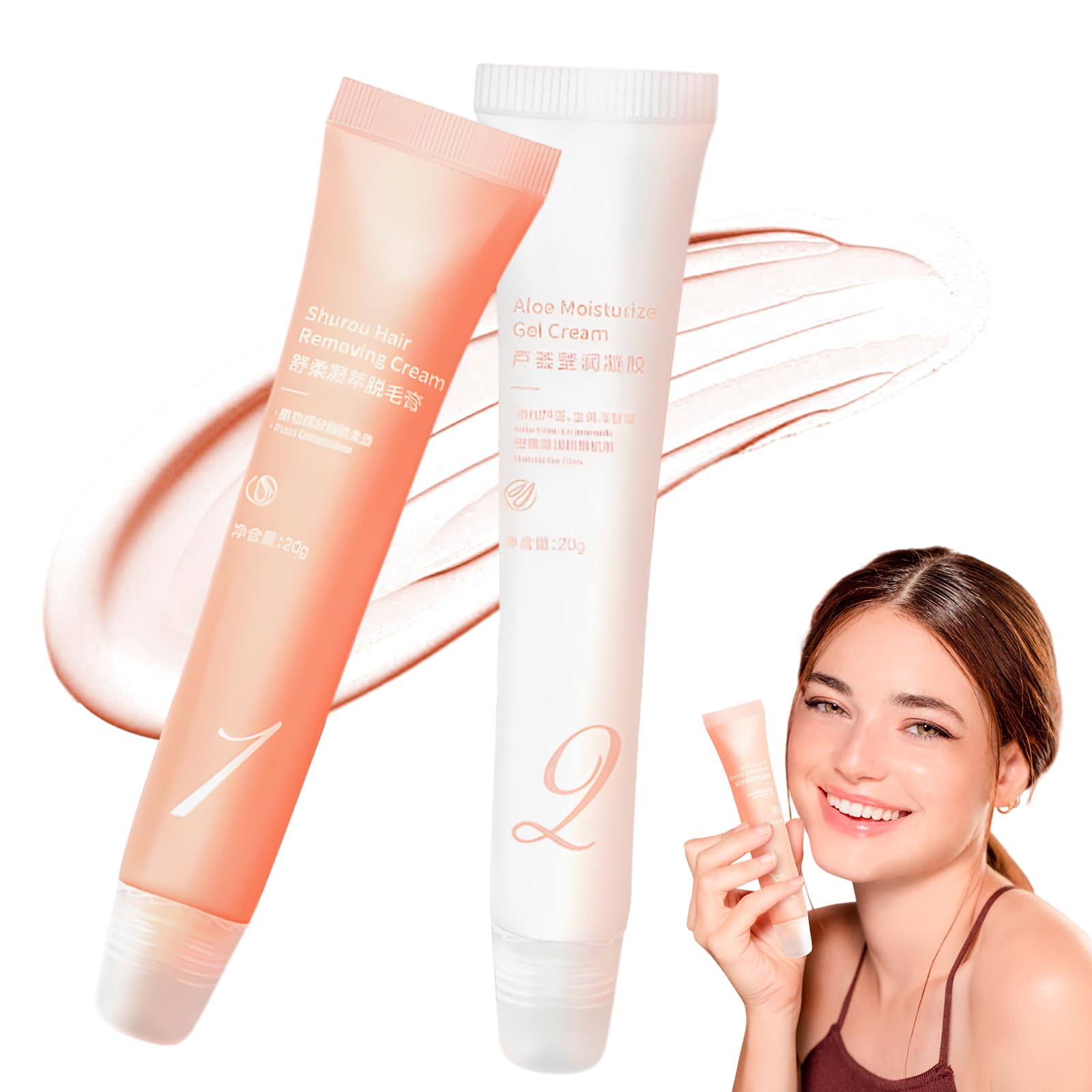 Best Facial Hair Removal Cream Kit for Women - Quick & Painless Hair Remover for Delicate Face Areas - Effective Face & Upper Lip Hair Removal - Perfect for Smooth Skin Before Makeup & Special Occasions