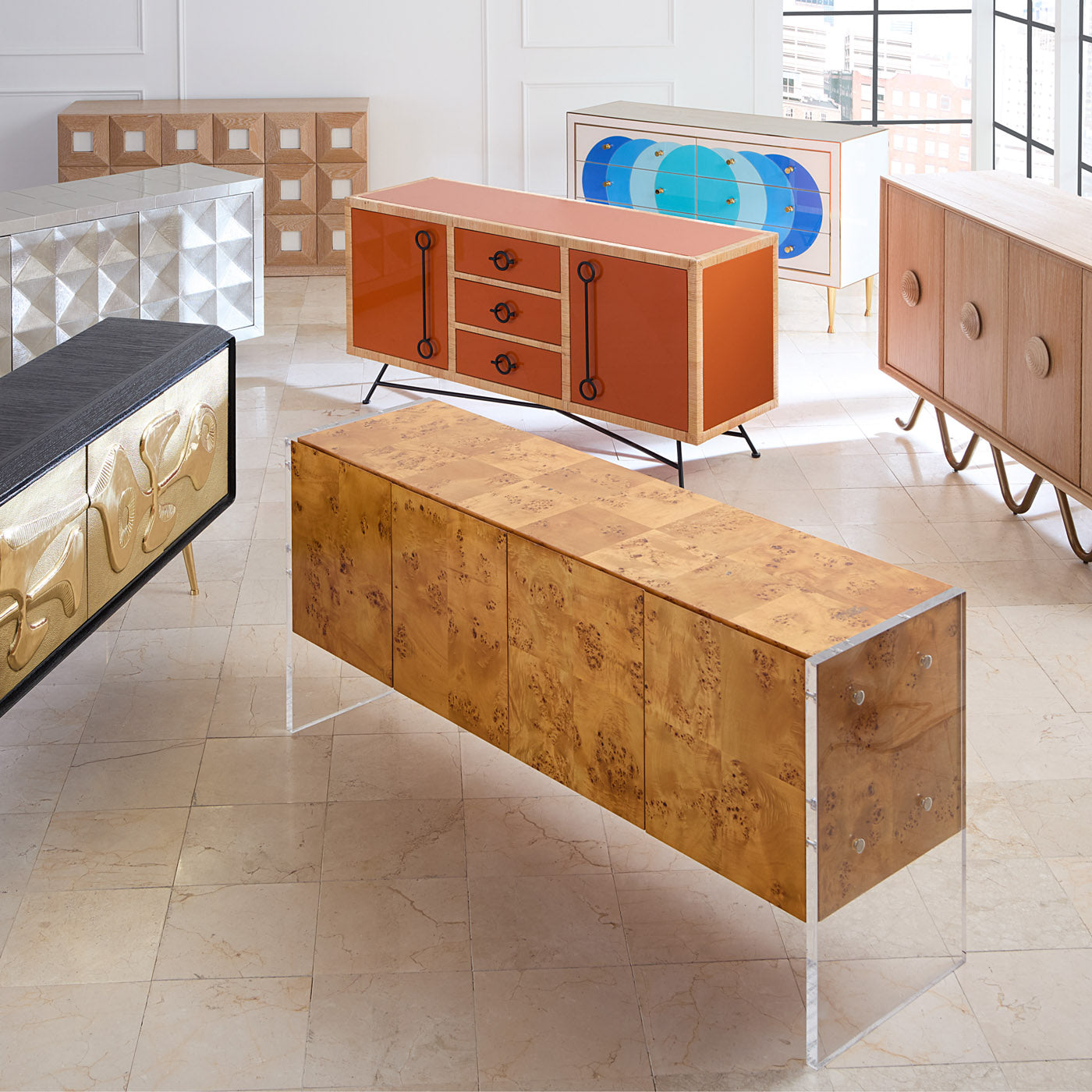 Bond 64 Credenza - Mid Century Modern TV Stand with Storage | Perfect for Living Room Entertainment Center & Home Office Organization