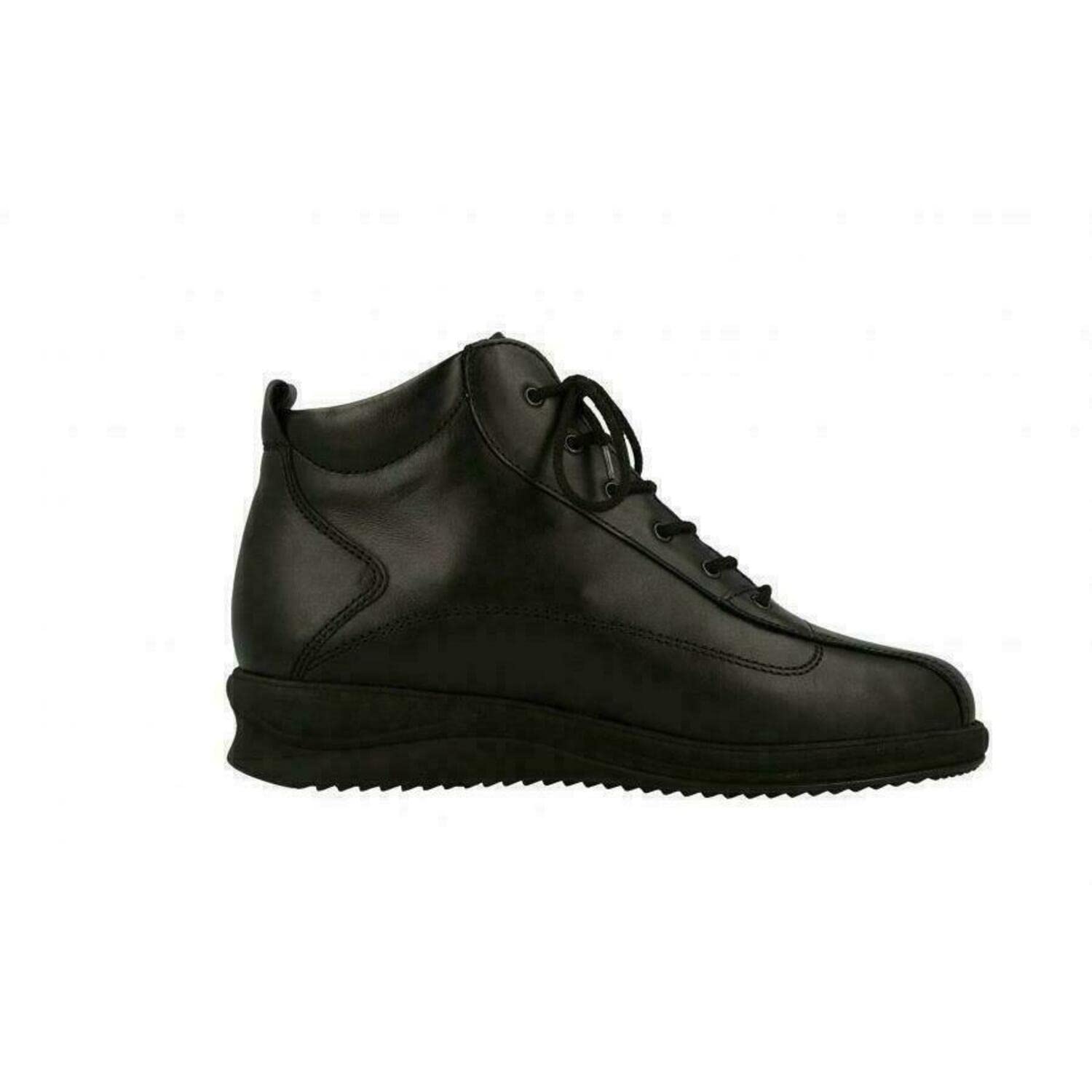 Finn Comfort Women's Aarau Black Leather Boots Size 8-8.5 US | Comfortable & Stylish Ankle Boots for Walking, Travel & Everyday Wear