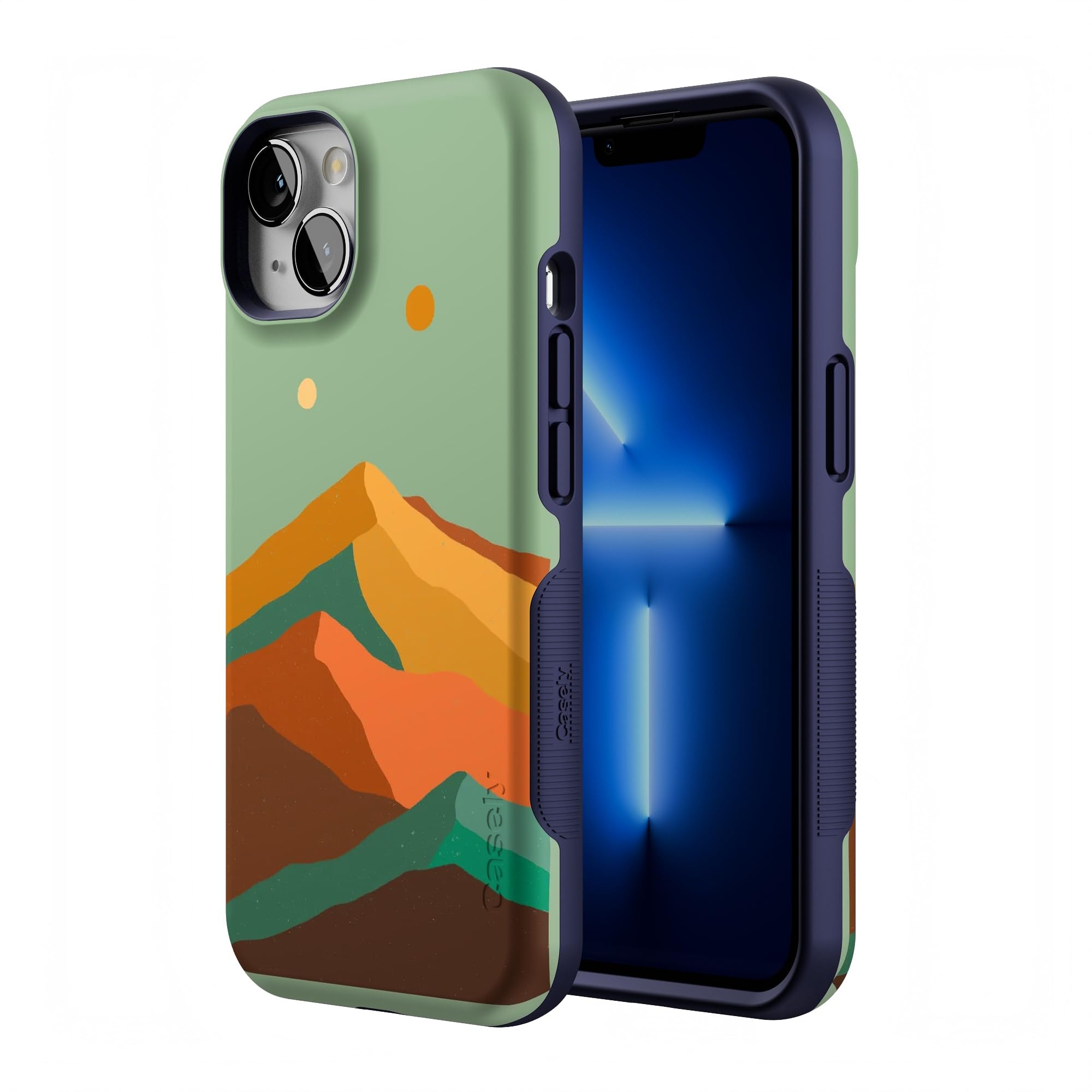 Casely iPhone 13 Case with MagSafe - Colorblock Mountain Design (Endless Peaks) | Shockproof Protective Cover | Perfect for Outdoor Adventures & Daily Use