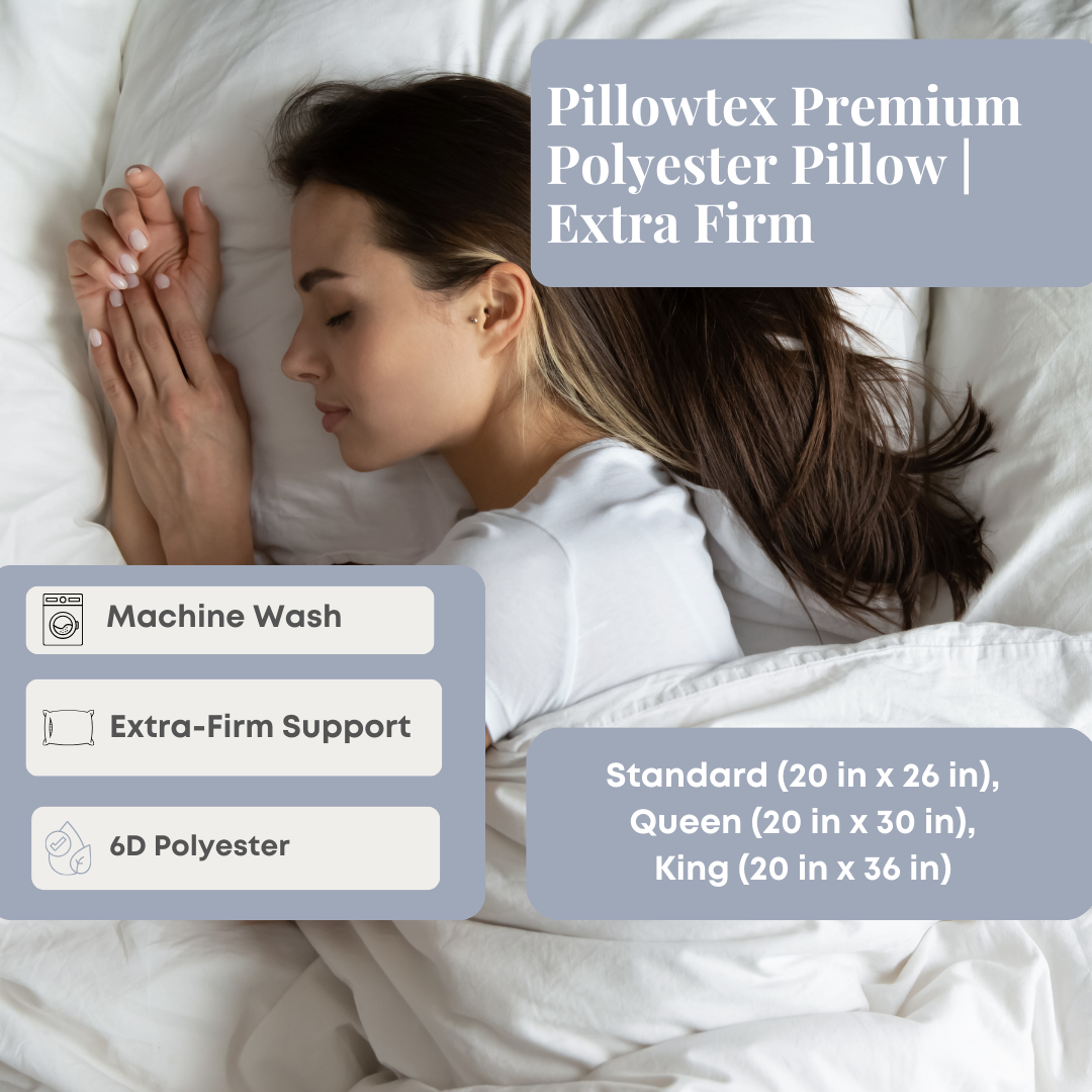 Premium Polyester Pillow for Side Sleepers - Extra Firm Support Pillow for Neck and Back Pain Relief - Ideal for Home, Office & Travel Use