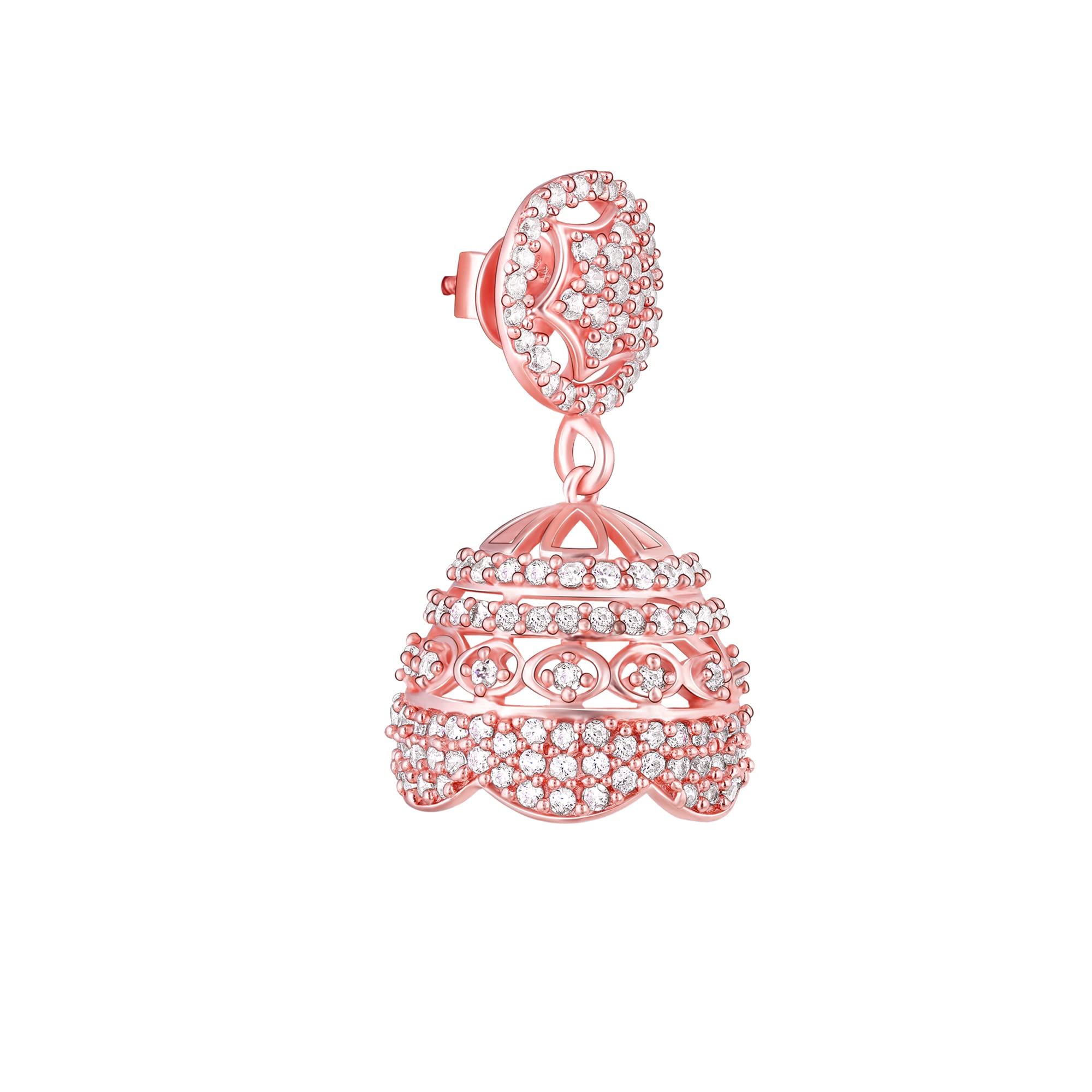 GIVA 925 Sterling Silver Rose Gold Plated Elegant Jhumka Earrings for Women | Authentic 925 Silver Jewelry with Certificate & 6-Month Warranty | Perfect Gift for Girlfriend, Wife, Daughter | Ideal for Weddings, Parties & Special Occasions