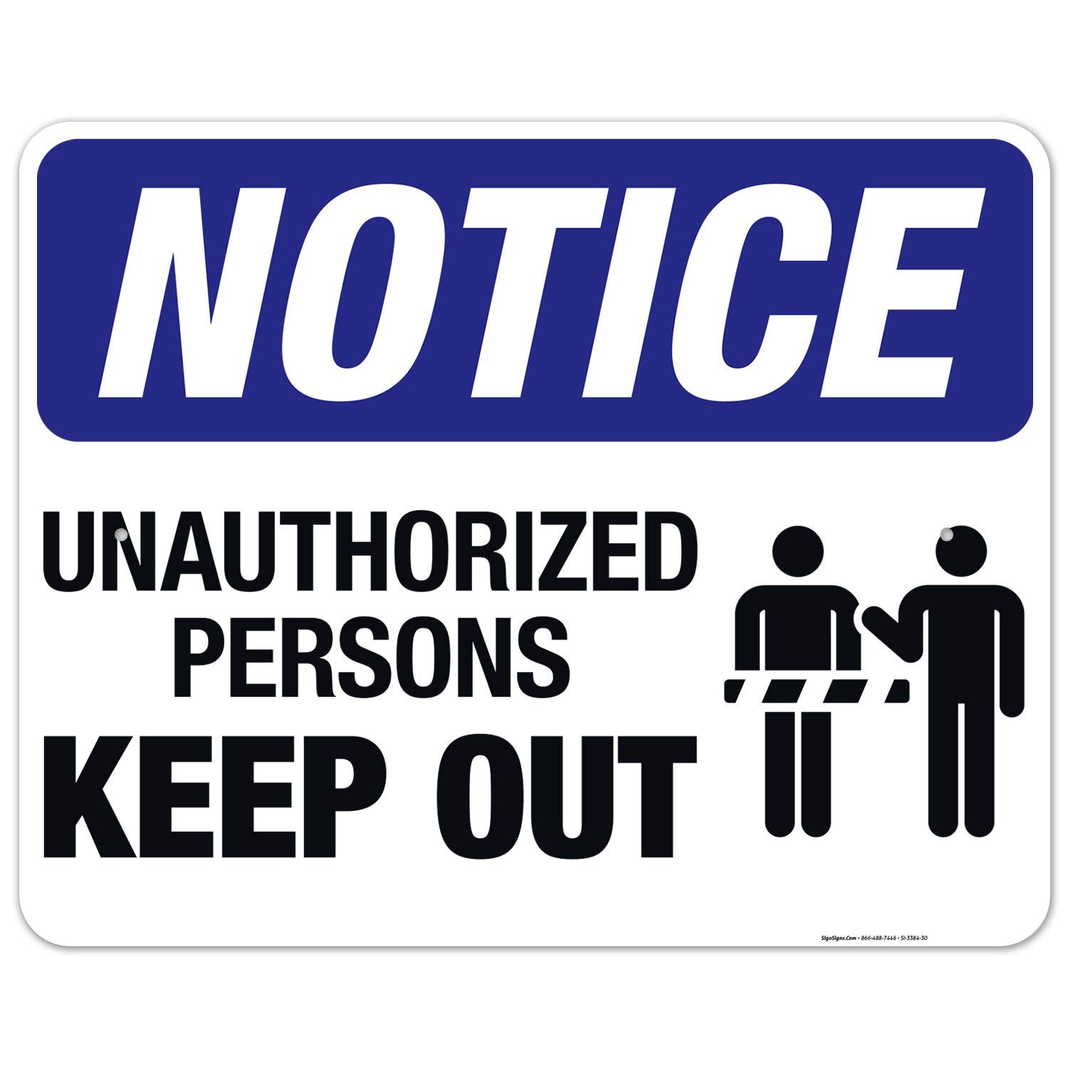 Unauthorized Persons Keep Out Sign - OSHA Compliant 24x30 Inches Rust-Free Aluminum Sign - Fade Resistant for Indoor & Outdoor Use - Made in USA - Perfect for Construction Sites, Warehouses & Restricted Areas