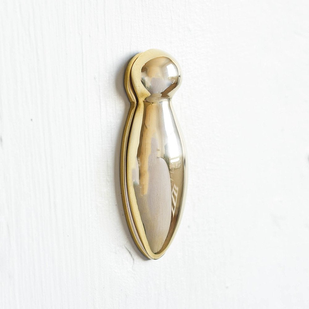 Polished Brass Pear Drop Escutcheon - Vintage Style Door Plate for Home Decor | Perfect for Bedroom, Bathroom & Cabinet Hardware Upgrade