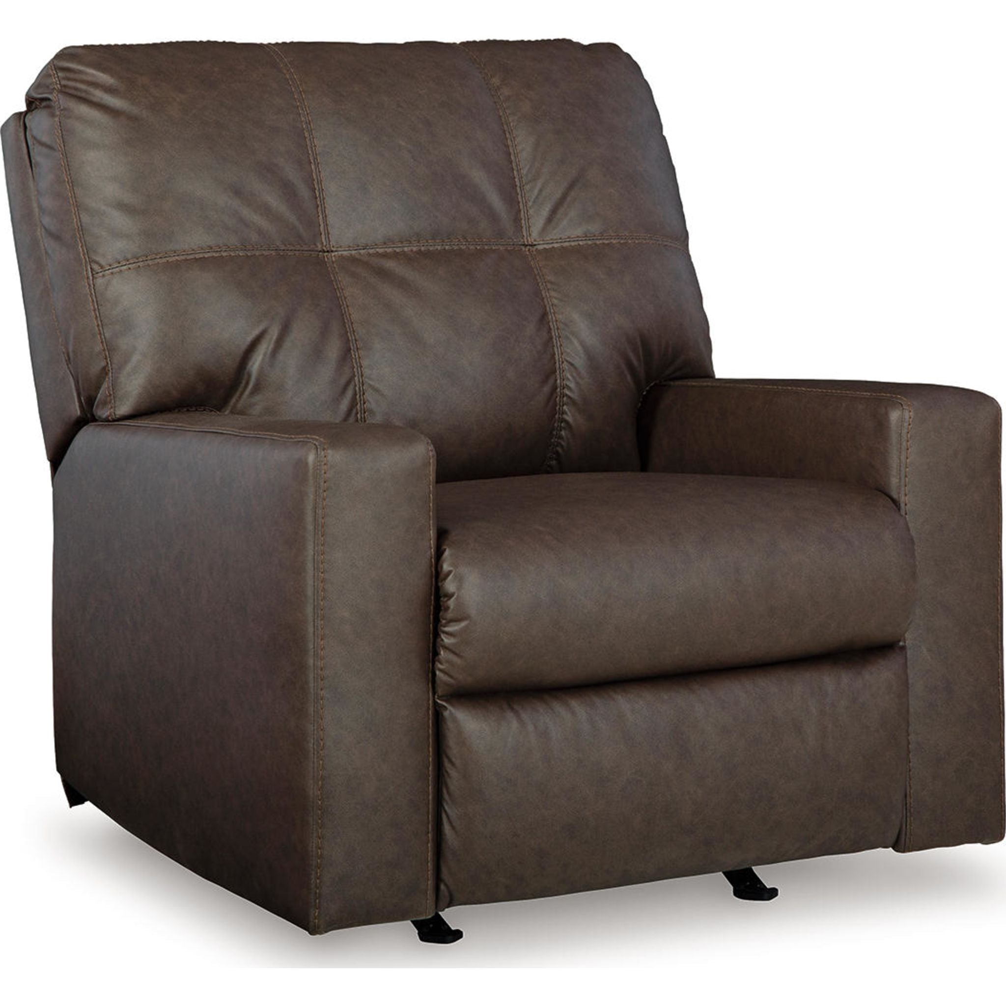 Barlin Mills Rocker Recliner Chair - Comfortable Leather Living Room Reclining Chair with Padded Armrests and Lumbar Support - Perfect for Relaxing, Watching TV or Napping in Your Home Theater, Bedroom or Office