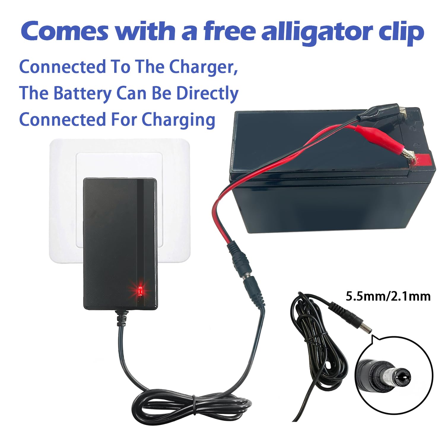 24V Universal Battery Charger for Ride-On Toys - Compatible with Power Wheels, Jeep, Tractor, Motorcycle & ATV - Includes Free Alligator Clips & 2 Fuses - Perfect for Kids Electric Cars, Outdoor Play Vehicles & Power Toys