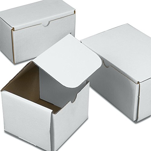 100 White Tuck Top Boxes 6x4x4 Inches - Small Shipping Boxes for Jewelry, Gifts & Retail Packaging | Eco-Friendly Kraft Cardboard Storage Boxes