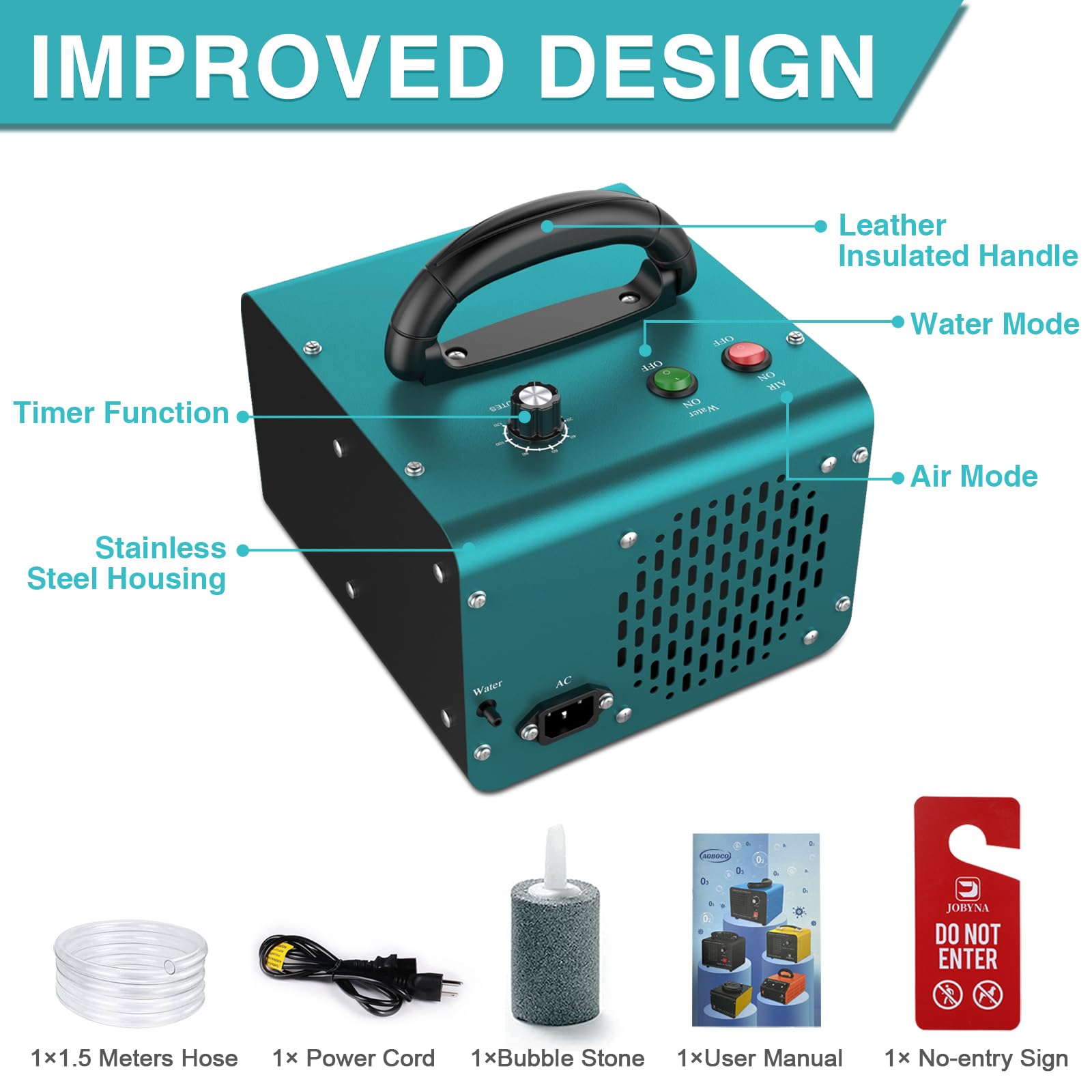 AOBOCO 28,000mg/h High Capacity Ozone Generator with Air & Water Purification - Industrial & Home Use for Car Detailing, House Cleaning, Pet Odor Removal, and Water Treatment (Ideal for Hotels, Gyms, and Office Spaces)