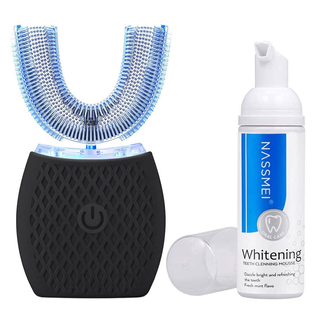 Mayeec 360° Sonic Electric Toothbrush for Adults - Automatic Ultrasonic Teeth Whitening Brush with Timer & Wireless Charging - Perfect for Travel, Home Use and Daily Oral Care (Black)