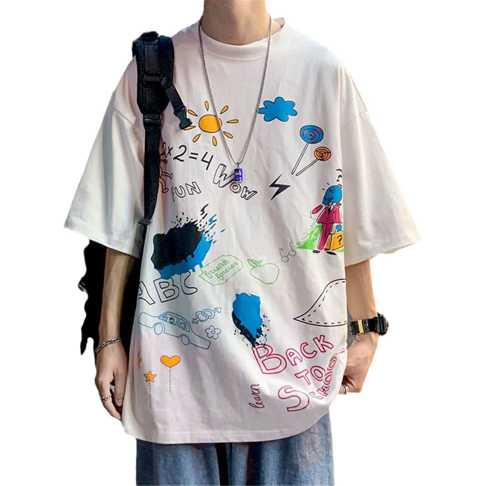 Men's Korean Trend Short-Sleeve T-Shirt - Summer Casual Loose Fit for Streetwear