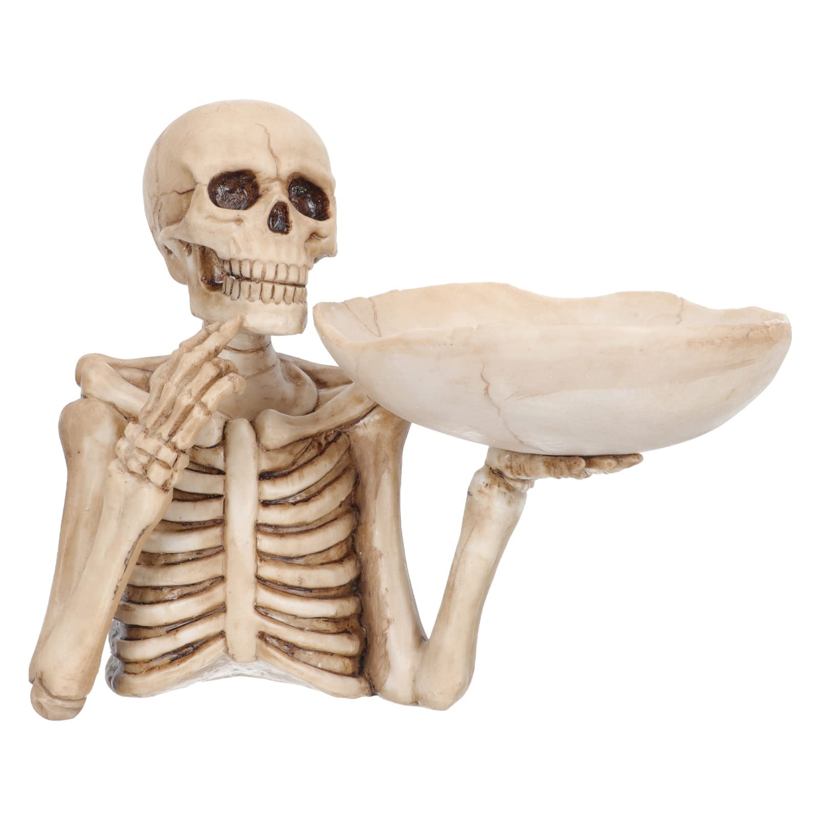 **Cabilock Halloween Resin Fruit Bowl - Skeleton Statue Serving Tray for Fruit, Cheese, Dessert, Pasta & Meals | Spooky Party Food Display for Halloween Decorations & Dining**
