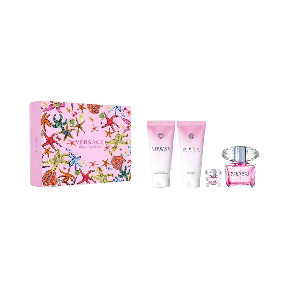 Bright Crystal Eau de Toilette Spray for Women - 4 Piece Set (90ml) | Floral Fruity Fragrance | Perfect for Daily Wear, Office & Romantic Occasions
