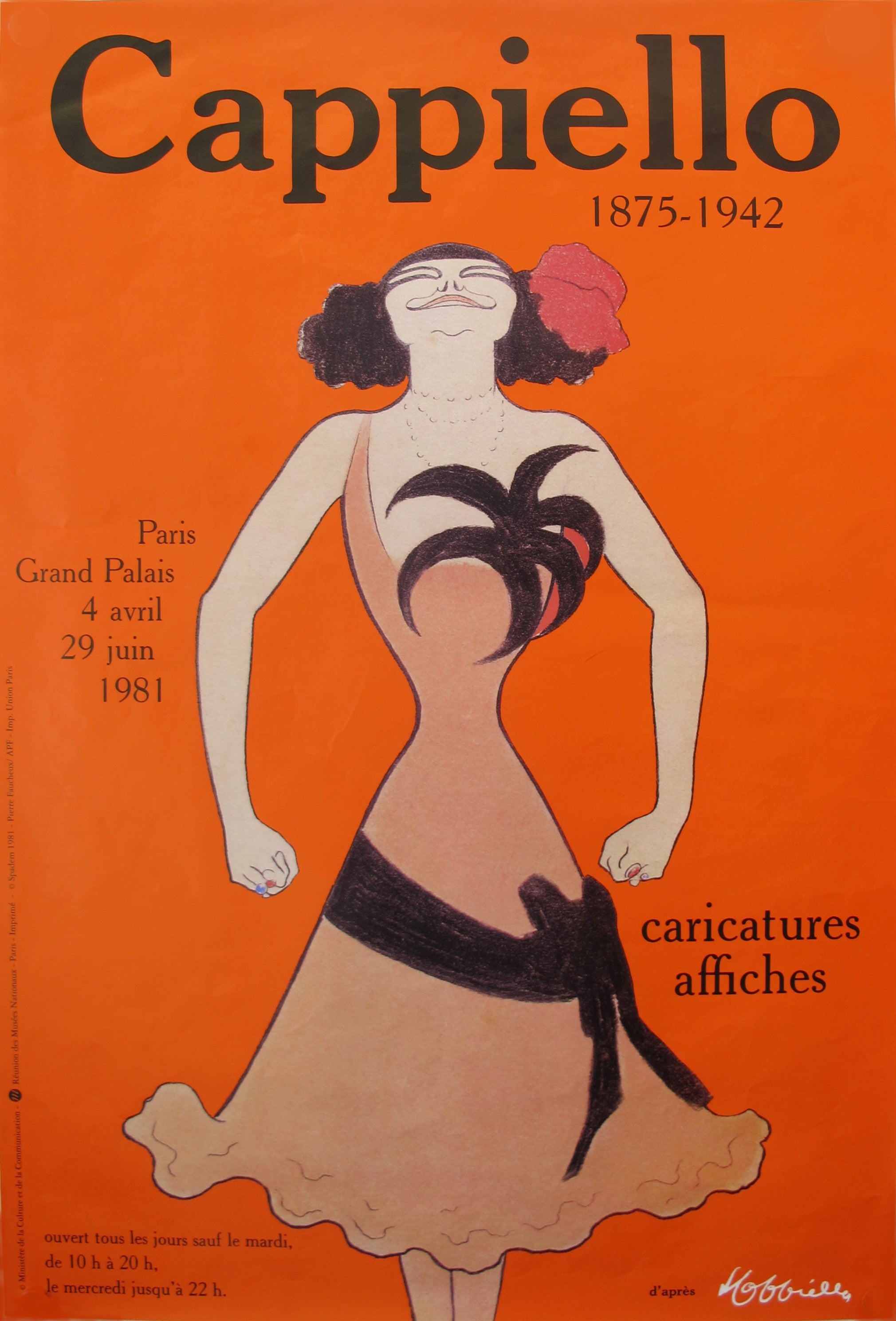 Vintage 1981 Original French Exhibition Poster - Cappiello at the Grand Palais - Retro Art Deco Wall Decor for Home, Office & Gallery Display