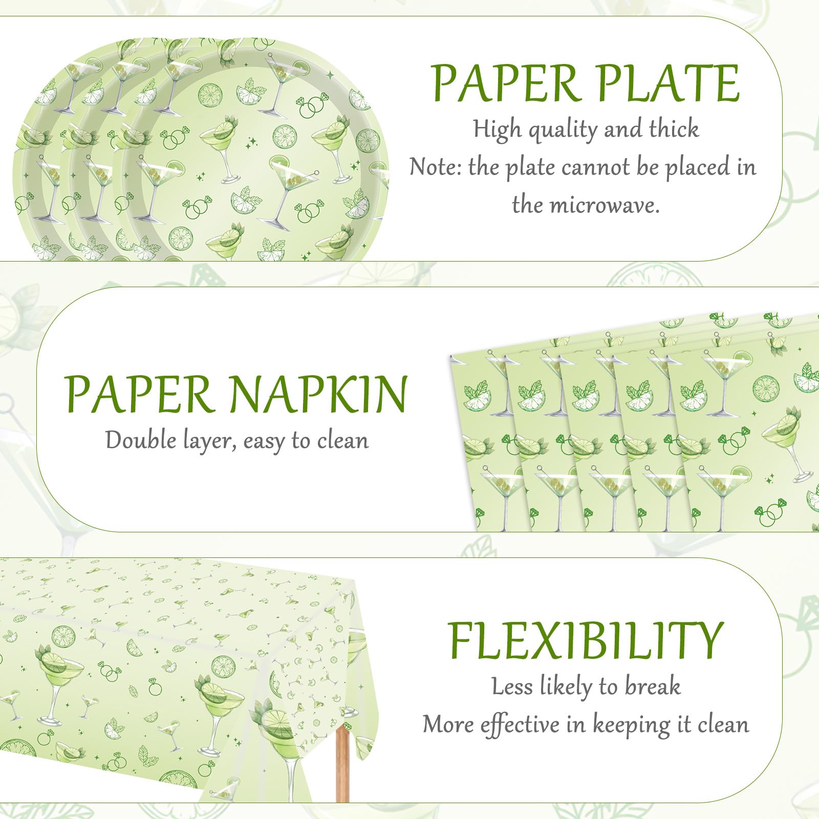 117-Piece Martini Party Supplies Set - Disposable Plates, Napkins & Cups for Birthday, Bachelorette, Bridal Shower & Cocktail Parties - Perfect for Themed Celebrations & Tini Bar Events