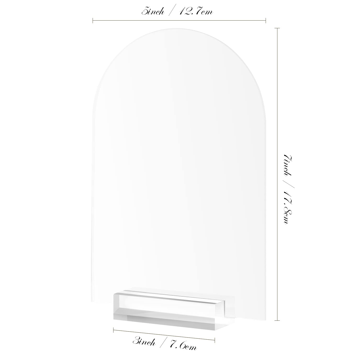 5x7 Inch Frosted Arch Acrylic Table Number Signs with Clear Stand - 10 Pack DIY Wedding Decoration for Reception, Anniversary & Party Decor