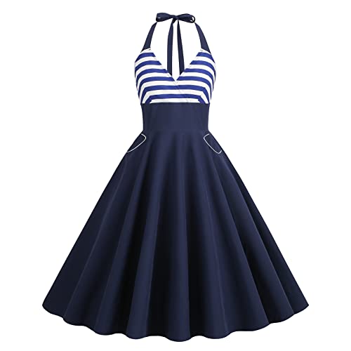 Navy Striped Halter