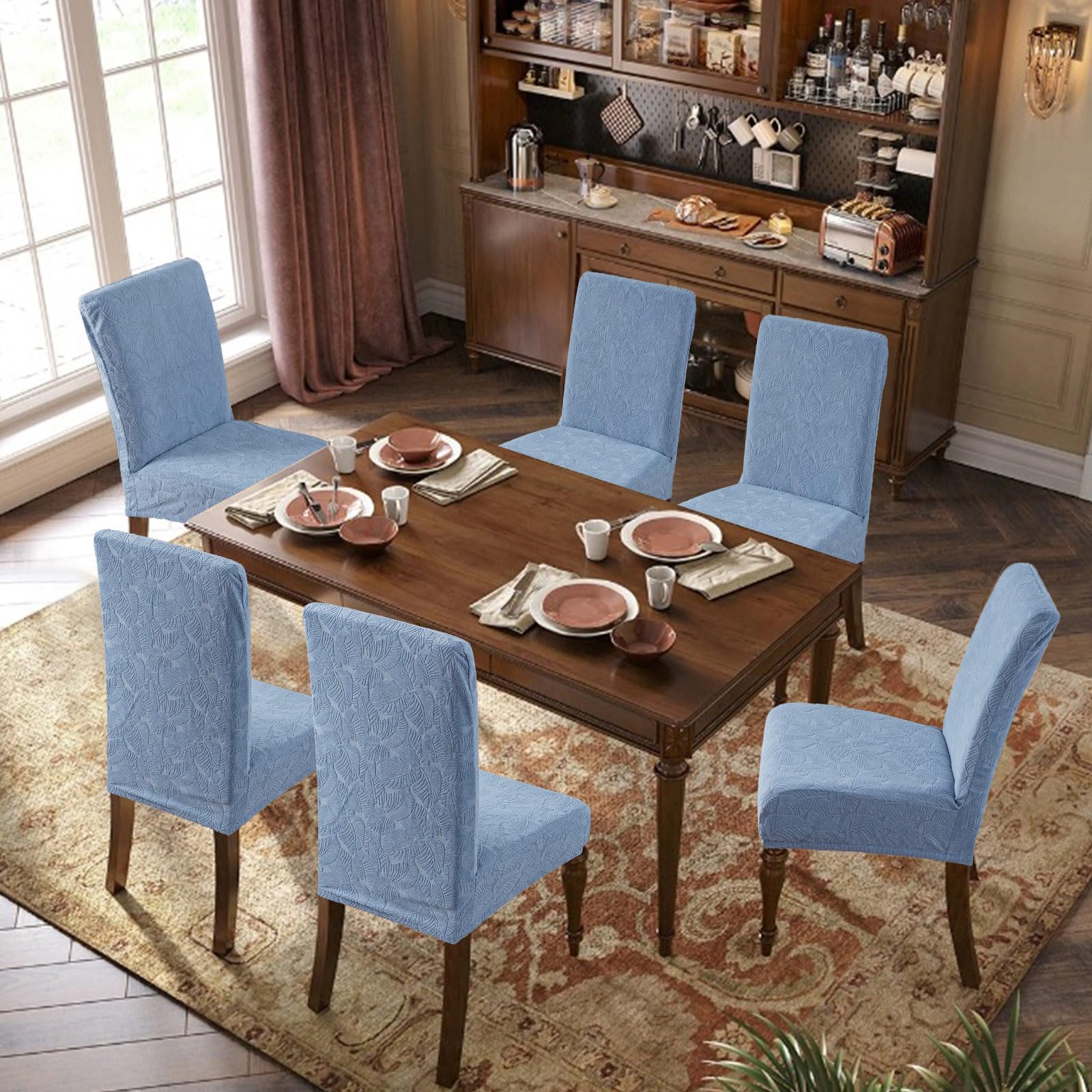 Waterproof Stretch Dining Chair Covers - Washable & Removable Slipcovers for Parsons Chairs - Kitchen & Dining Room Chair Protectors - Perfect for Everyday Use, Parties & Home Decor