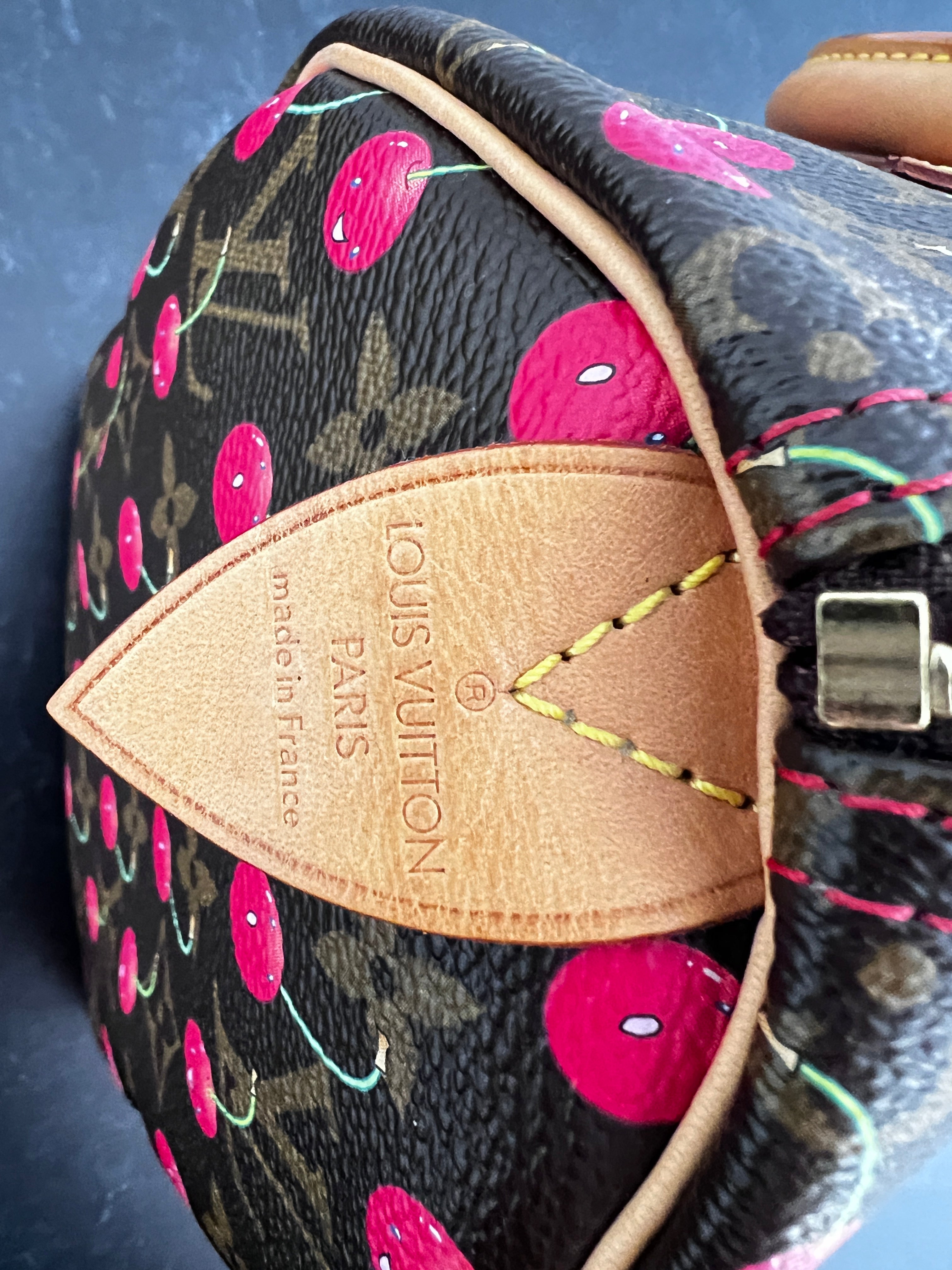 Authentic Louis Vuitton Takashi Murakami Cerises Cherry Speedy 25 Handbag - Limited Edition Designer Shoulder Bag for Women, Perfect for Travel, Work & Everyday Luxury Fashion Accessory