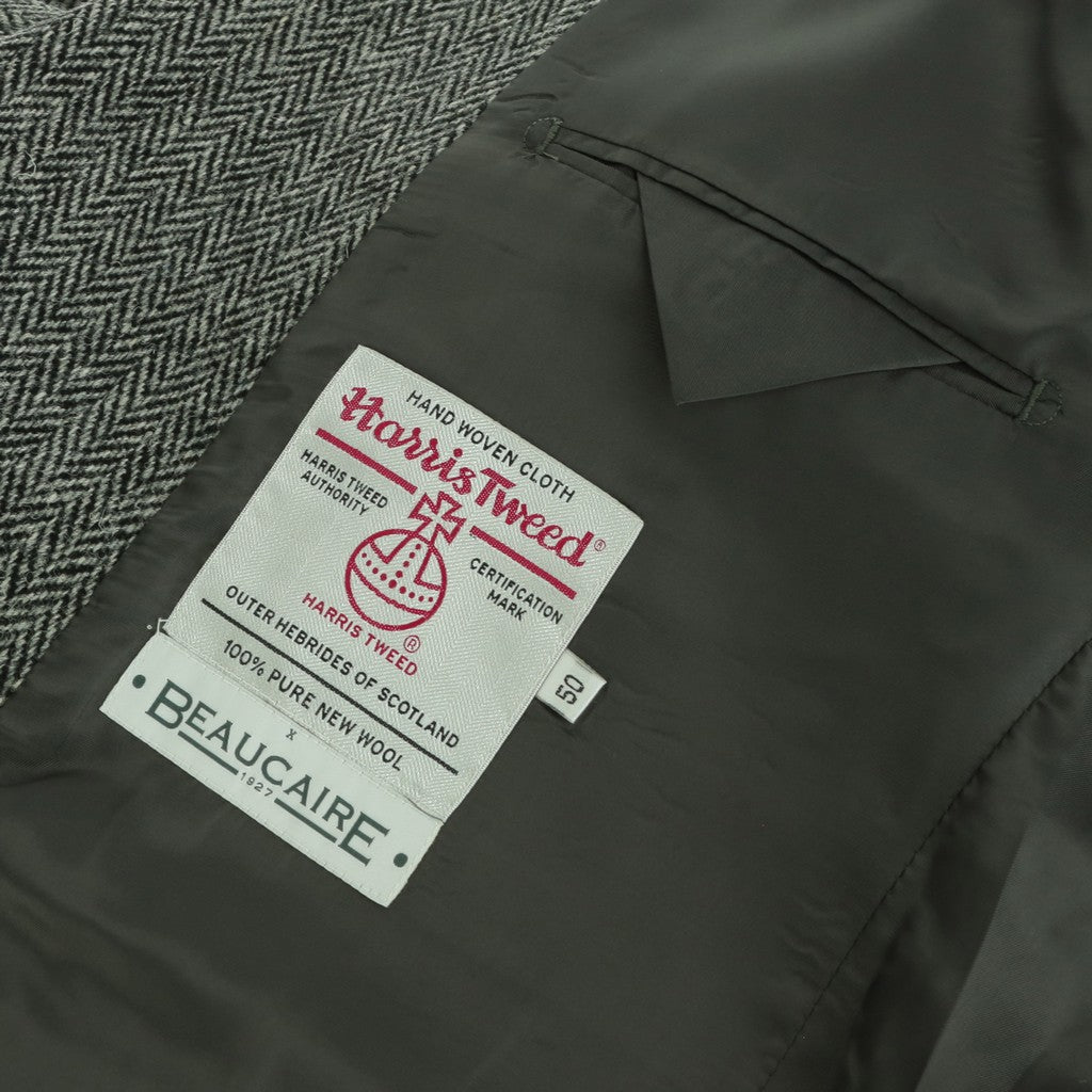 Beaucaire X Harris Tweed Classic Blazer for Men - Grey Reg - Premium Wool Jacket for Business, Office & Formal Occasions