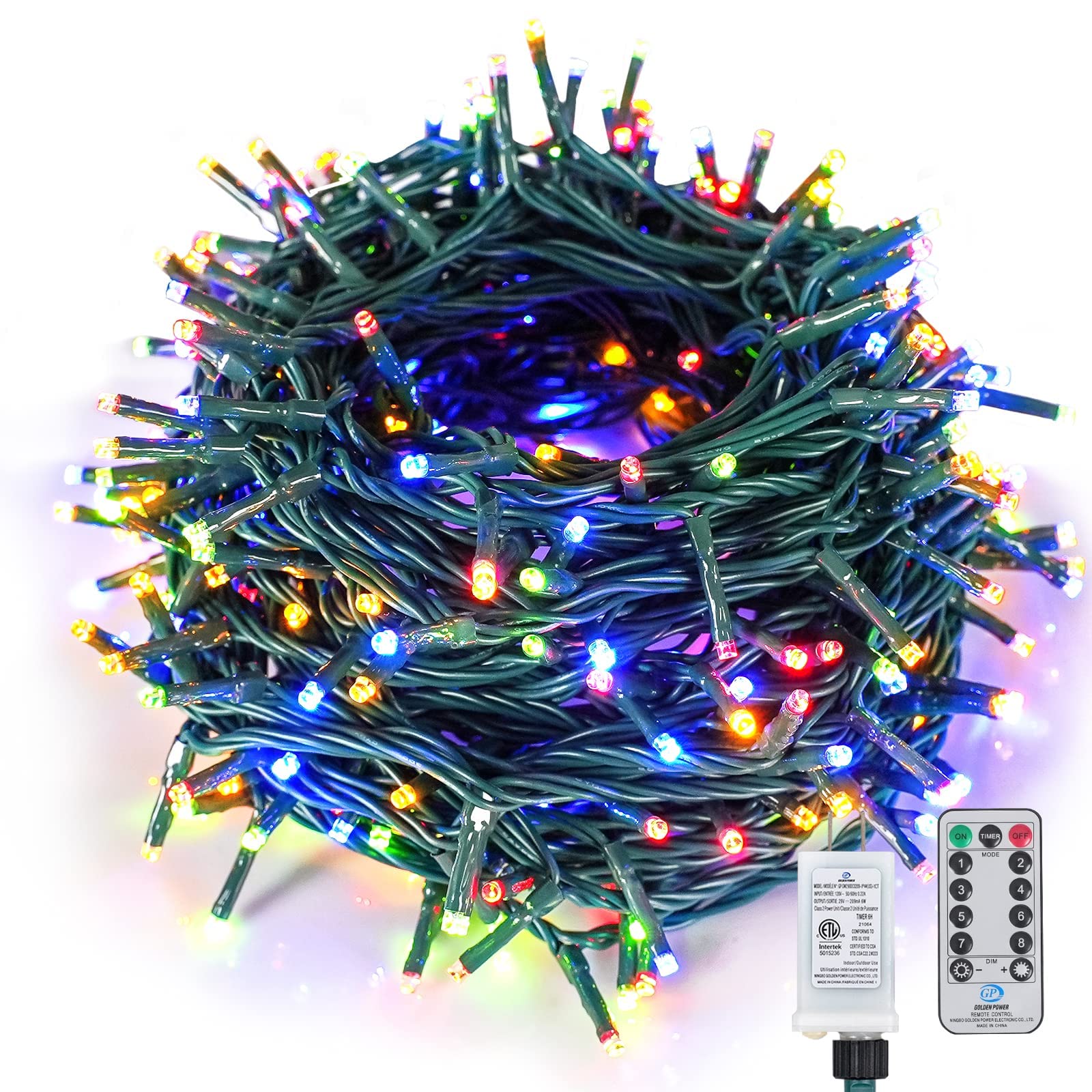 Bexdir 300 LED Christmas Lights Outdoor Waterproof - Multicolor String Lights with Timer & Remote Control, End-to-End Plug, Dimmable for Christmas Tree, Wedding, Party, Birthday, Easter Holiday Decorations - Perfect for Indoor & Outdoor Holiday Lighting