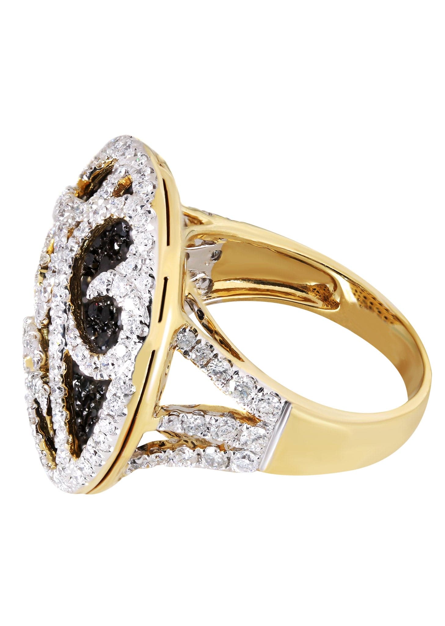 14K Gold Black Diamond Cocktail Ring for Women | 3.40 Carat Genuine Diamond | 11.38 Grams Elegant Jewelry | Perfect for Evening Parties, Weddings & Special Occasions