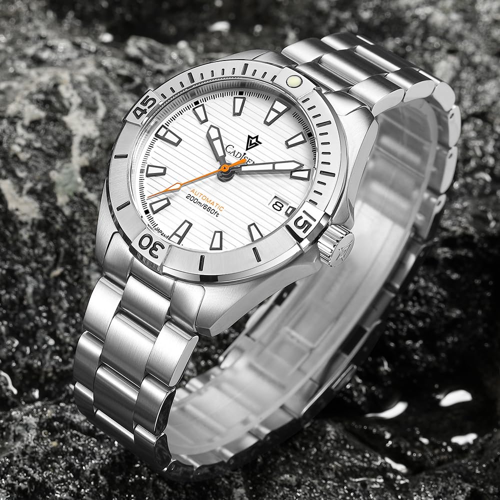 CADISEN Men's Automatic GMT Watch with NH35 Movement - Stainless Steel Band, Mechanical Wristwatch for Men - Perfect for Business, Travel & Everyday Wear