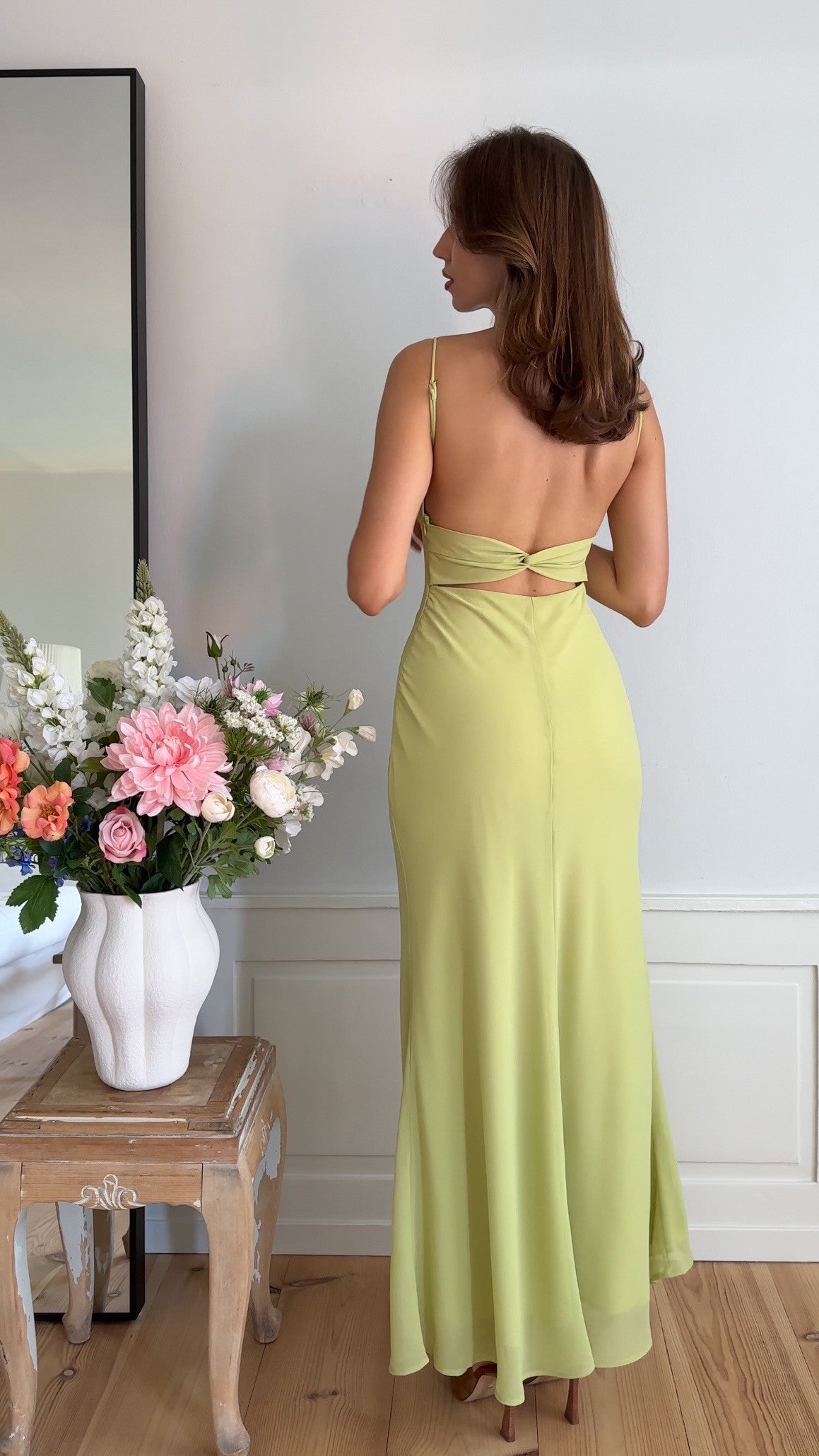 Galina Maxi Dress in Lime Green - Flowy Summer Dress for Women, Beach Cover Up, Boho Chic Outfit for Vacation & Casual Wear