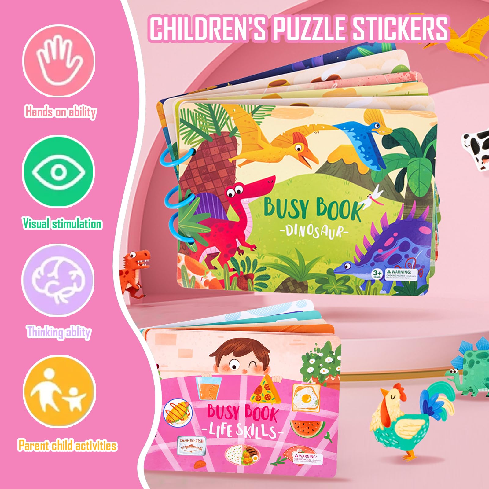 Montessori Quiet Book for Toddlers - Educational Busy Book with Sensory Activities, Early Learning Toys for Boys & Girls - Perfect Gift for Travel, Home & Classroom (Life Theme)