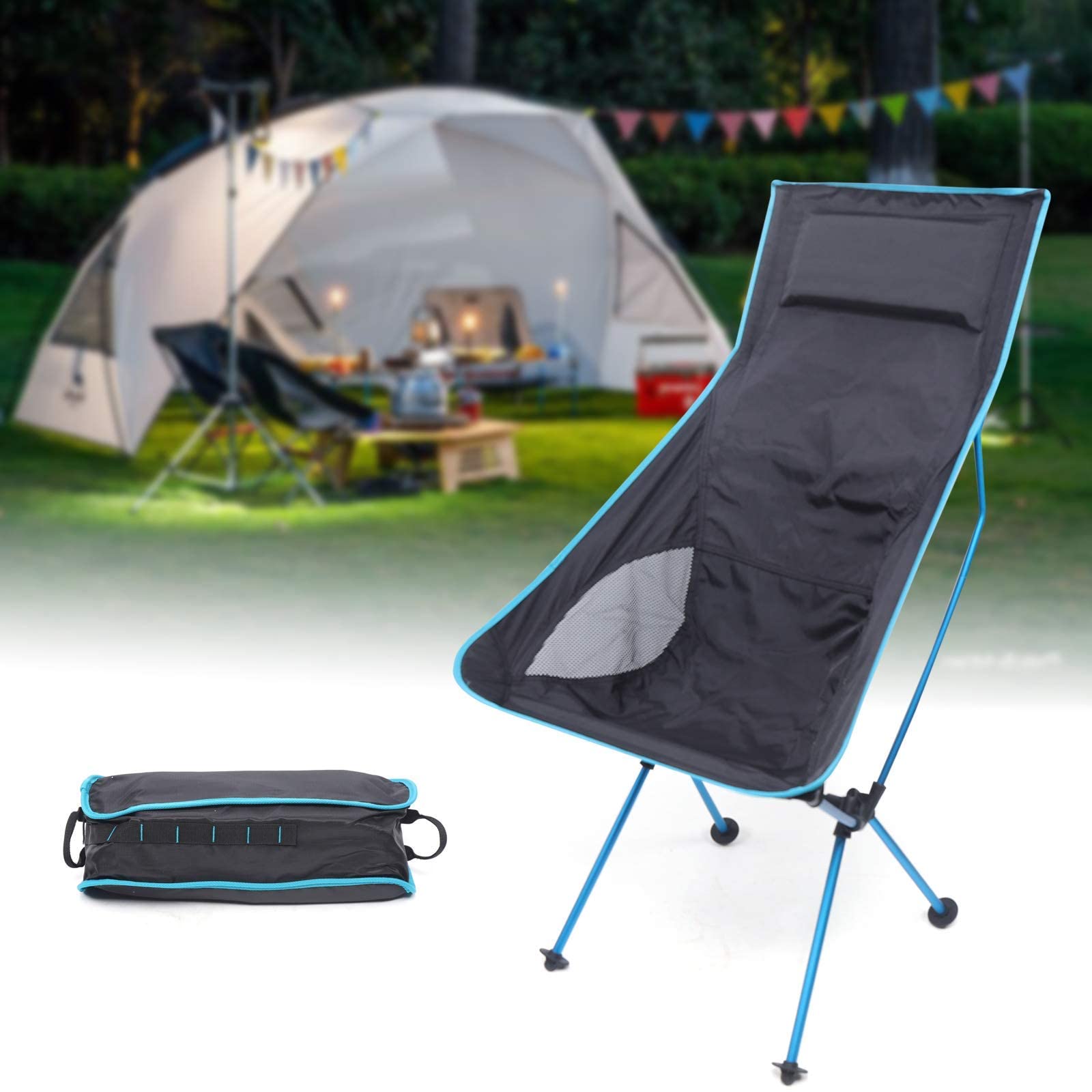 Lightweight Portable Folding Camping Chair - Compact Backpack Design for Outdoor Adventures, Travel, Beach, Picnic & Hiking | Perfect for Camping, Backpacking, and Outdoor Relaxation