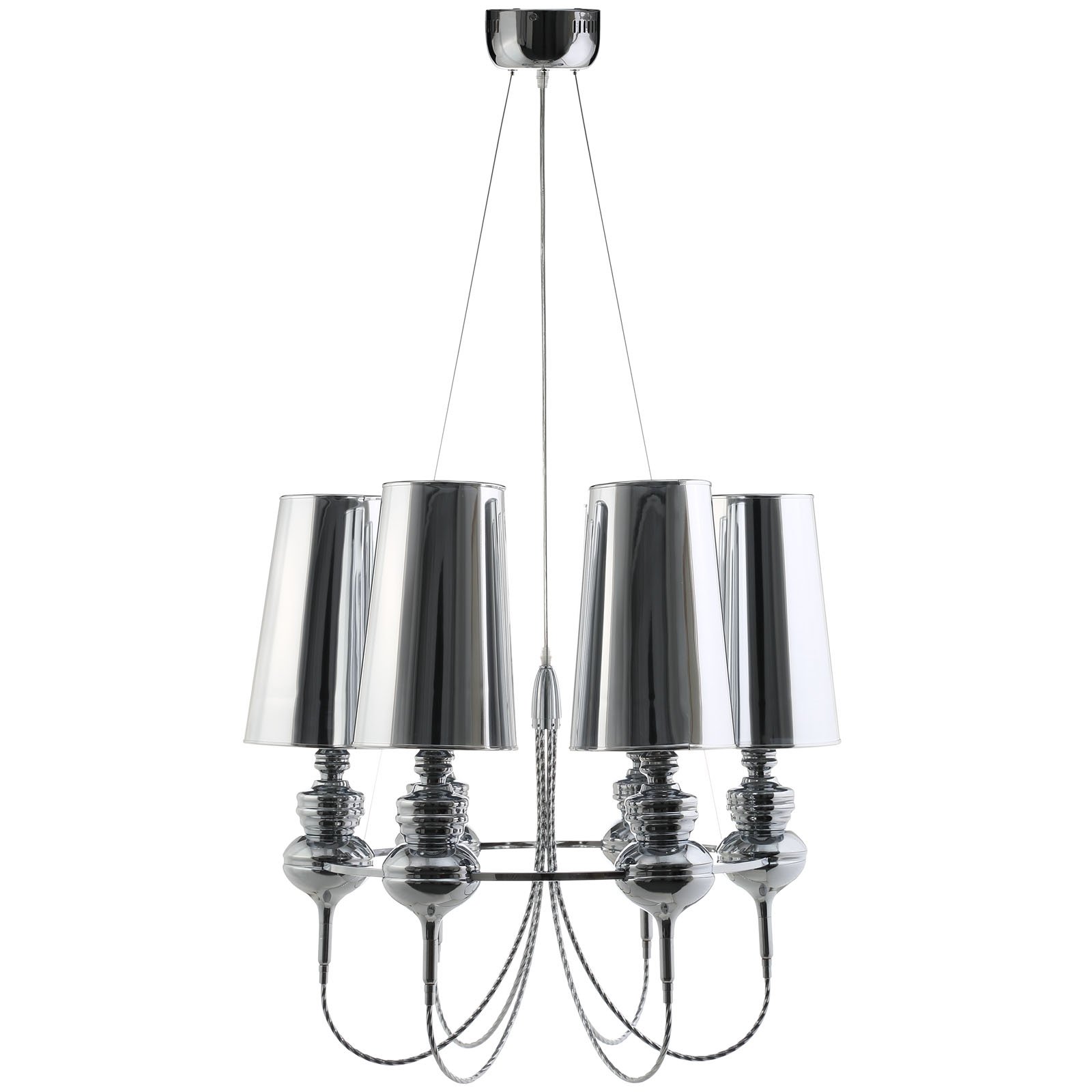 Modway EEI-1555 LexMod Tapestry Stainless Steel Chandelier - 28.5x28.5x27 Inch Silver Modern Ceiling Light for Dining Room, Living Room, or Bedroom