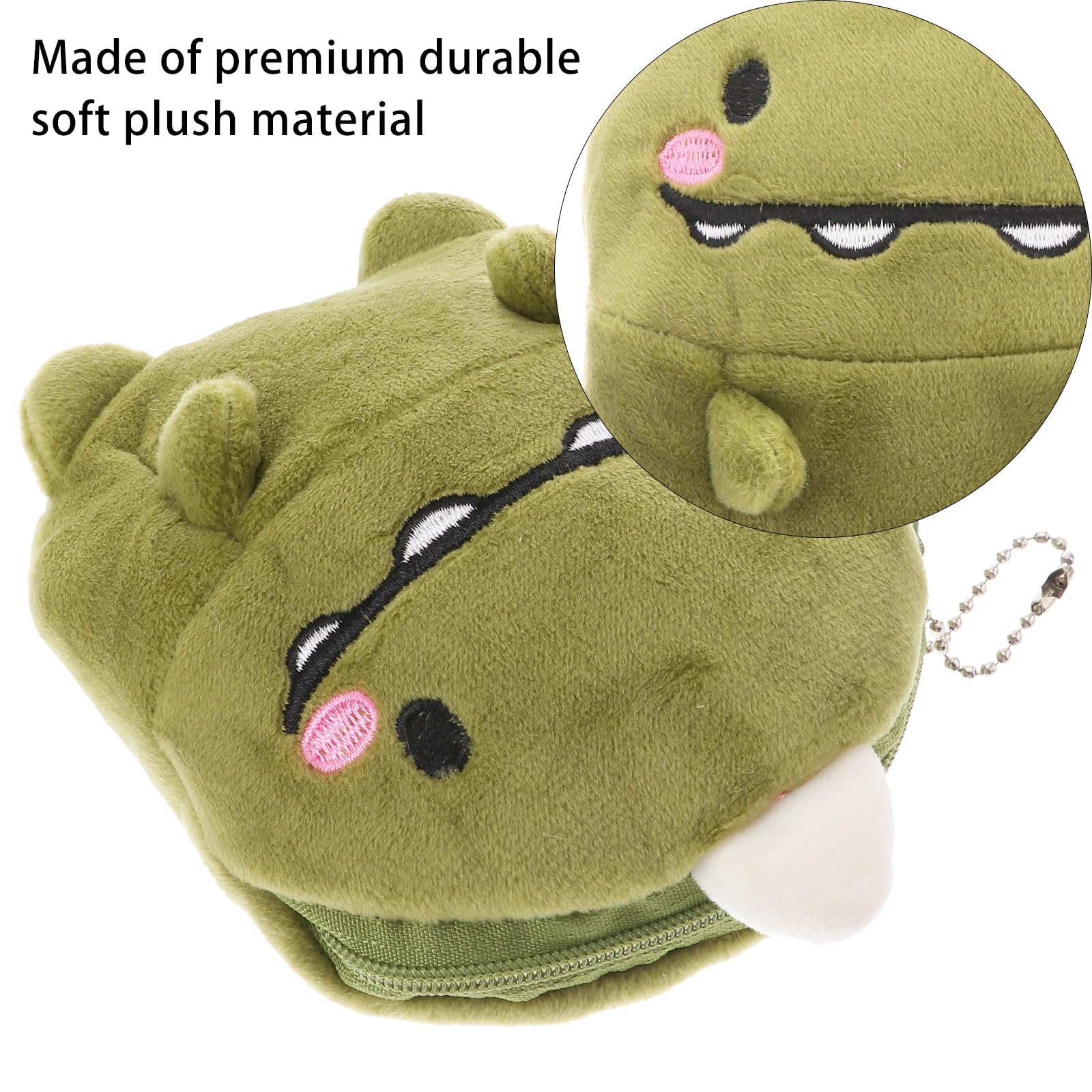 Cute Green Dinosaur Coin Purse - Plush Dinosaur Pouch & Mini Wallet for Women & Girls | Perfect for Collecting Coins, Keys & Small Essentials (Dinosaur-Themed Gift Idea)
