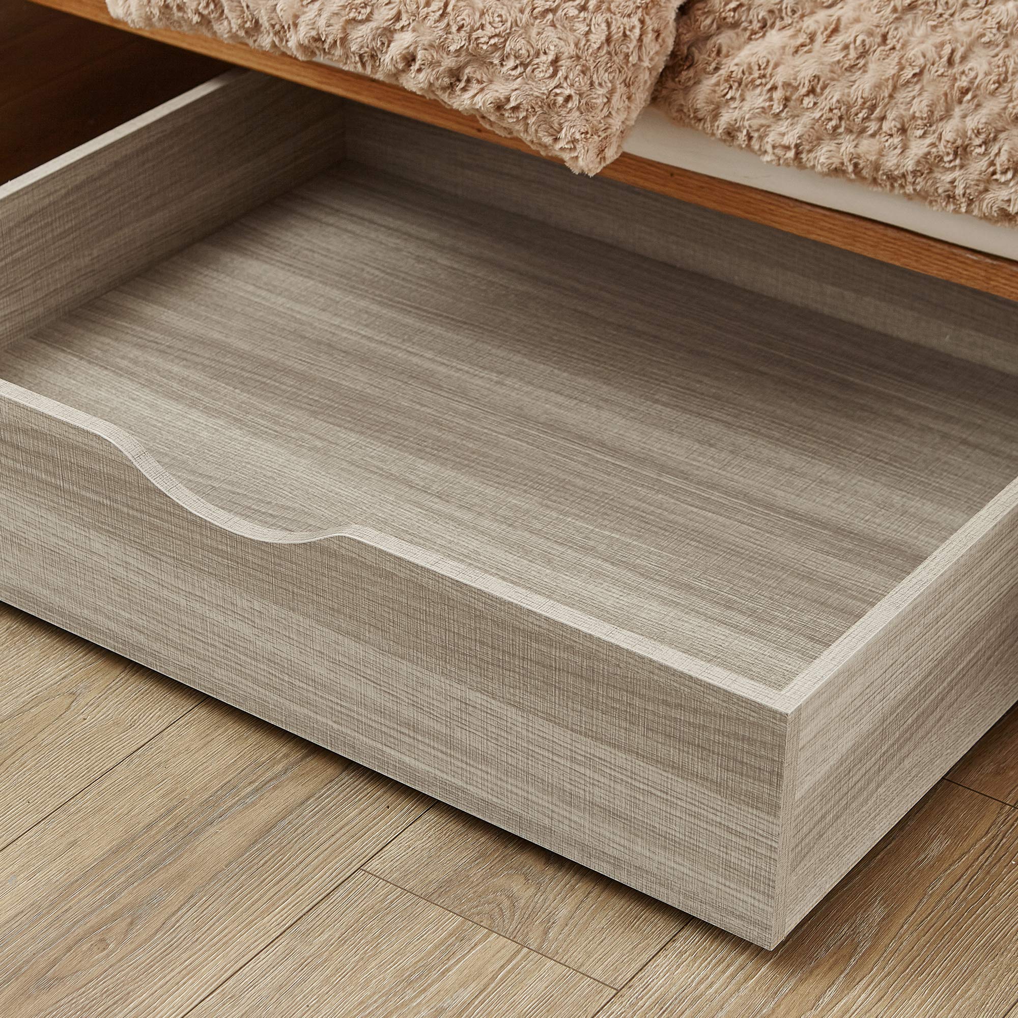 DormCo The Storage MAX - Underbed Wooden Organizer with Wheels - Natural - Perfect for College Dorm, Bedroom Storage & Small Space Organization