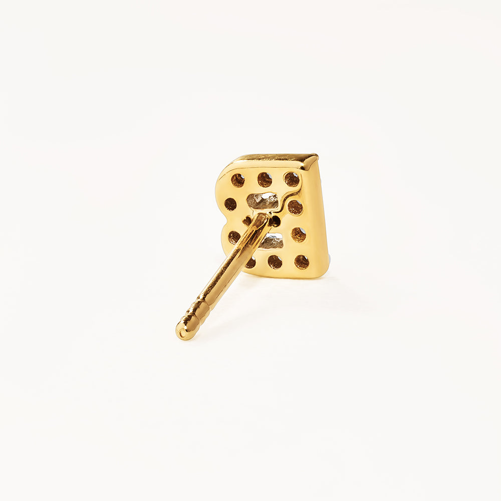 10k Gold Diamond Letter B Single Stud Earring – Elegant Initial Jewelry for Women, Perfect Gift for Birthdays, Anniversaries & Special Occasions