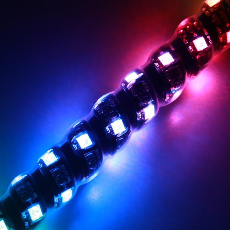 3FT/4FT LED RGB Whip Lights with Bluetooth & Remote Control - Universal Black Flagpole Mount for UTVs (Fits 1.75