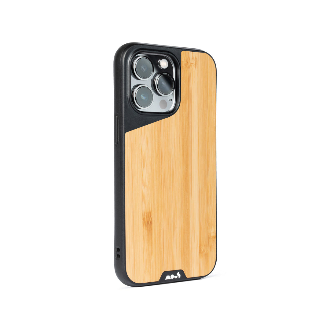 MagSafe® Compatible Bamboo Phone Case for iPhone 13/14/15 Pro Max - Eco-Friendly Slim Protective Cover with Wireless Charging Support | Perfect for Outdoor, Office & Travel Use