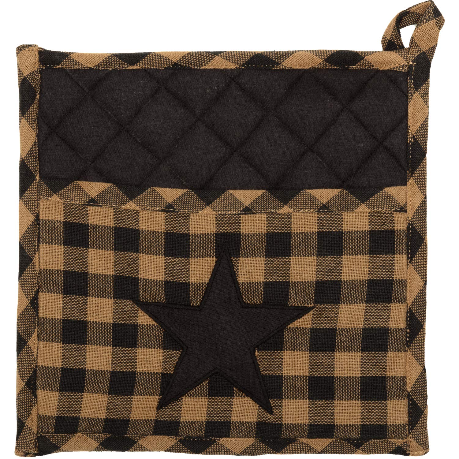 Premium Black Star Cotton 8x8 Pot Holder - Heat Resistant Kitchen Oven Mitt for Cooking, Baking & Grilling - Durable & Stylish Home Accessory