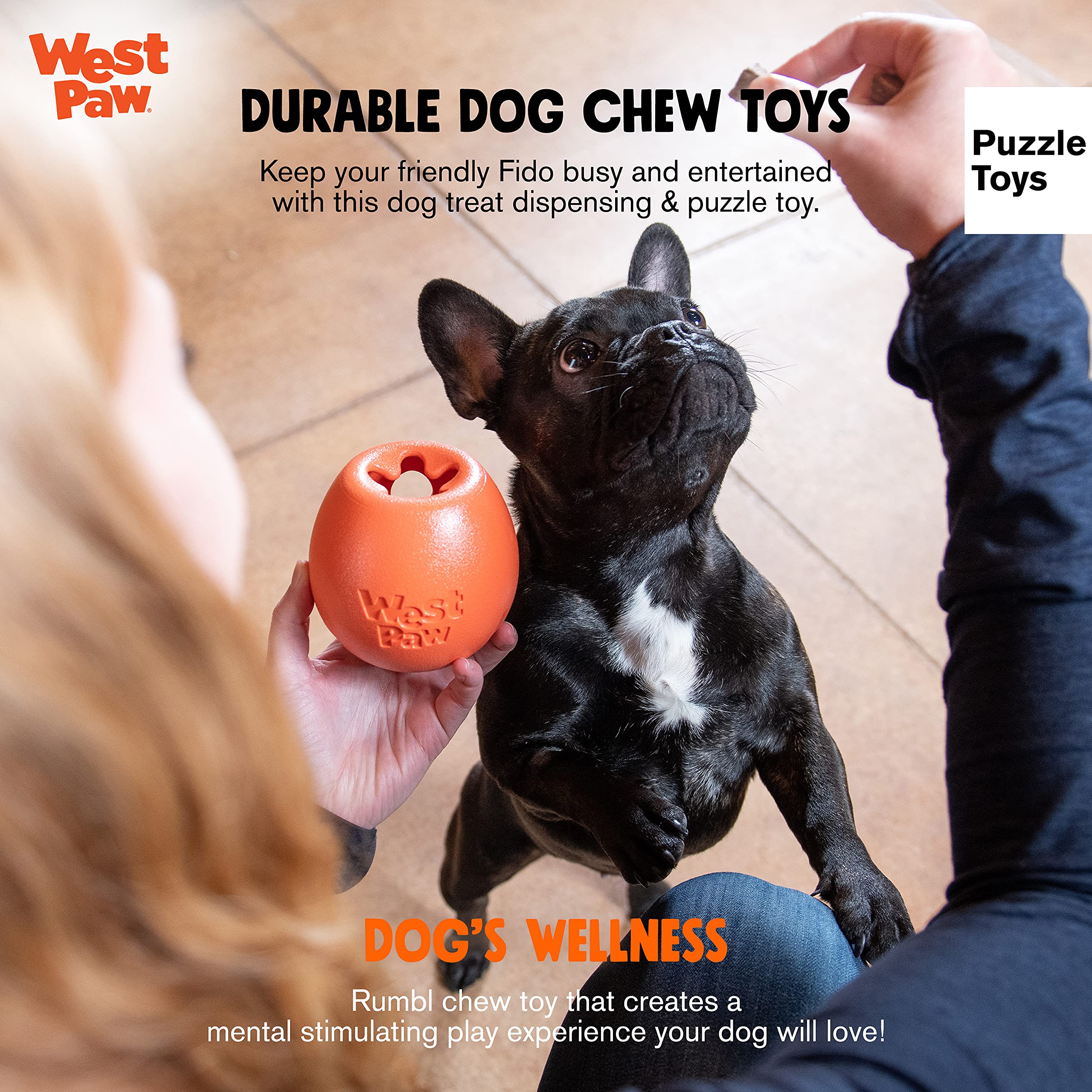 Premium Air-Dried Bison Heart Dog Treats with Zogoflex Rumbl Treat Dispenser Toy Bundle – All-Natural Farm Fresh Dog Snacks & Interactive Chew Toy for Mental Stimulation – Perfect for Training, Enrichment & Keeping Dogs Entertained Indoors/Outdoors